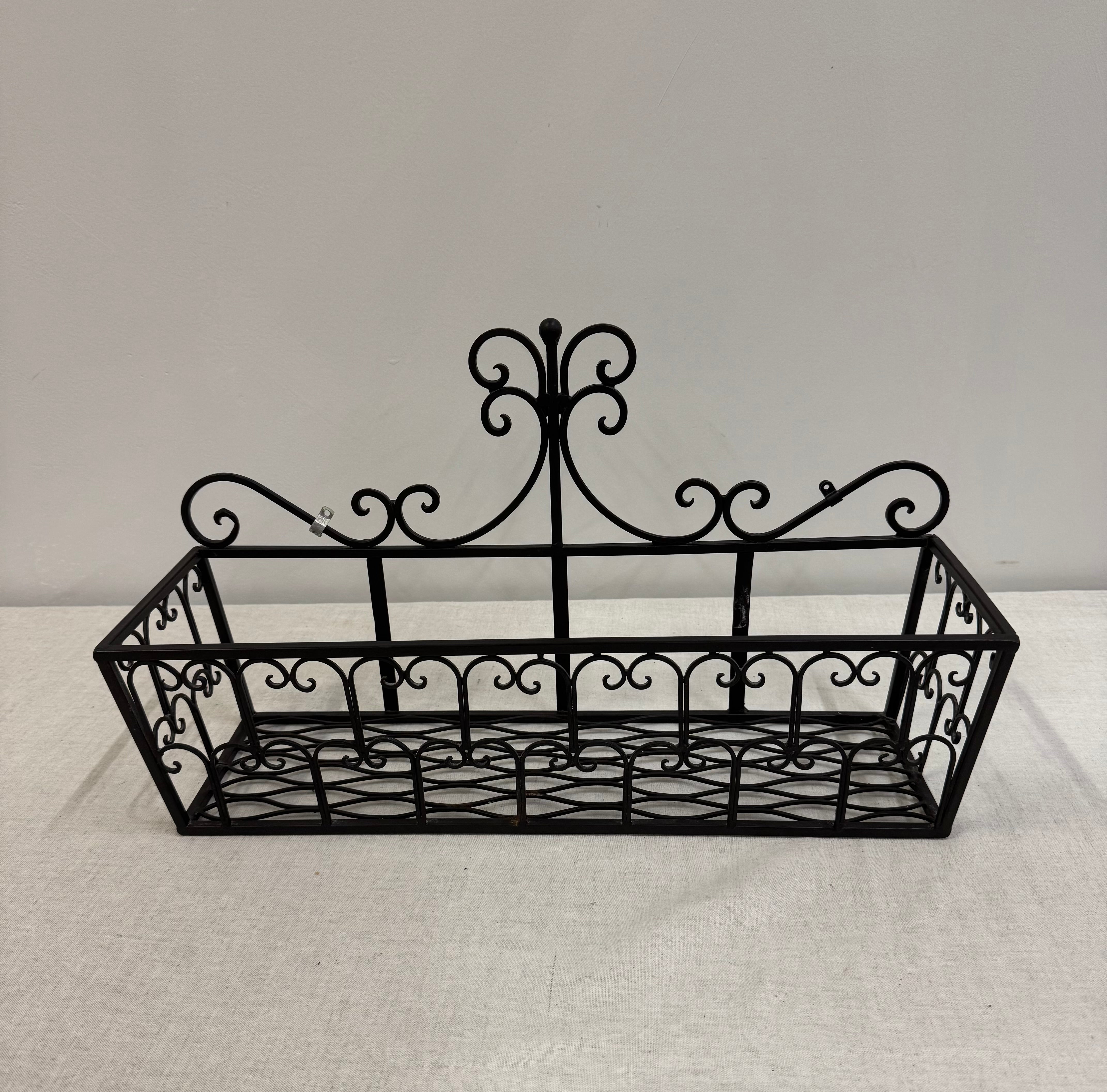 Black Scroll Metal Planter