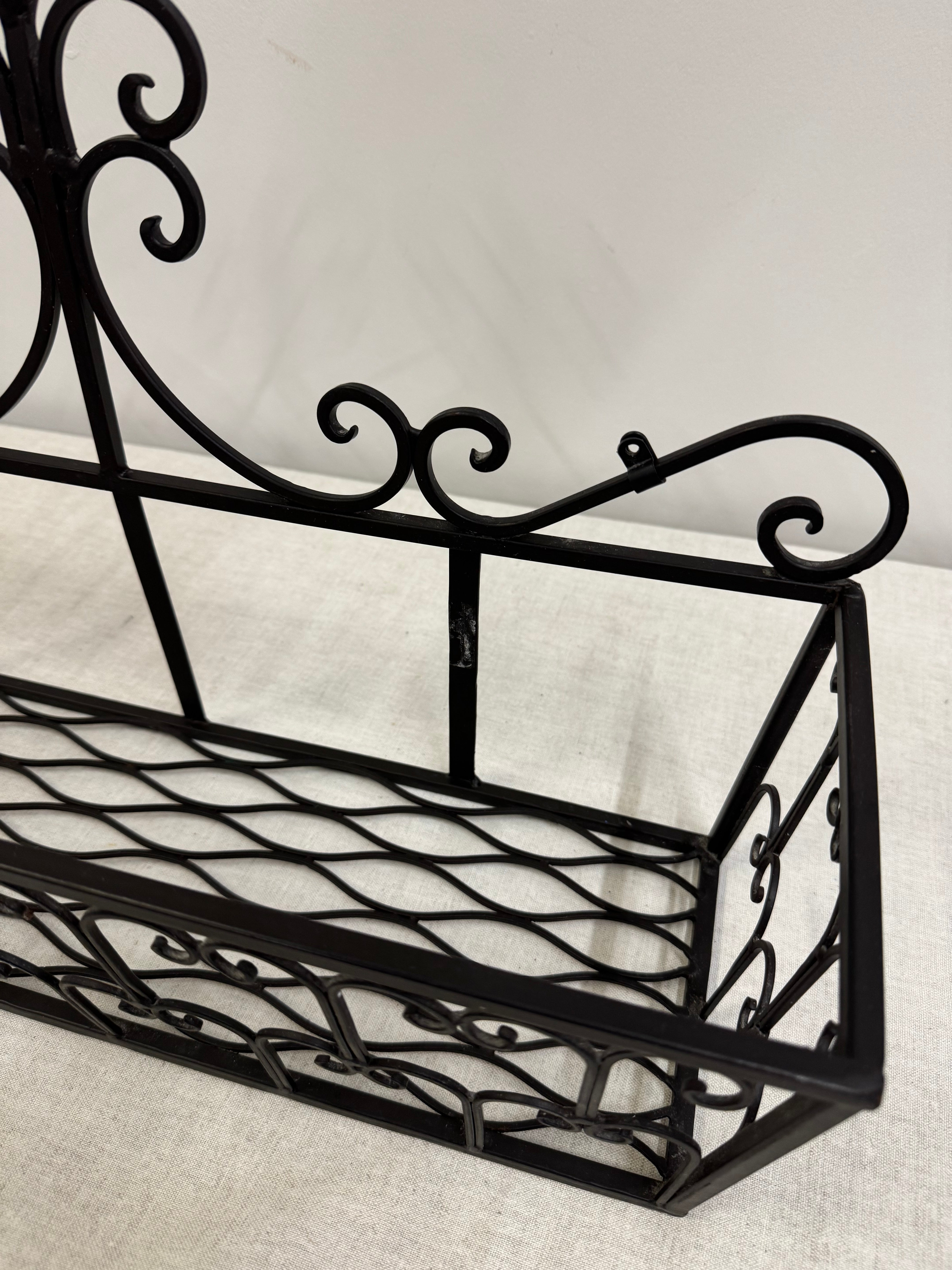 Black Scroll Metal Planter