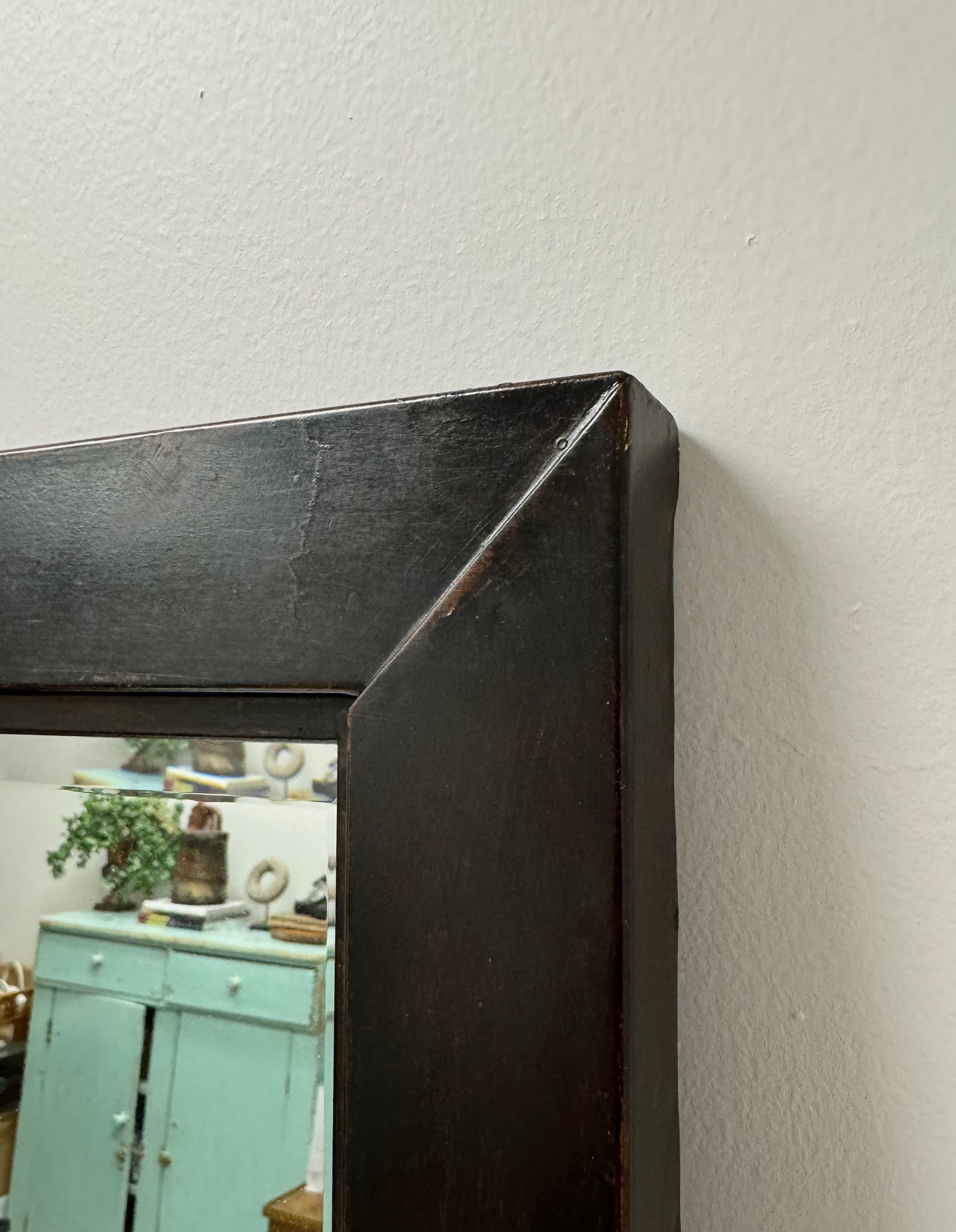 Dark Bronze Metal Windowpane Mirror
