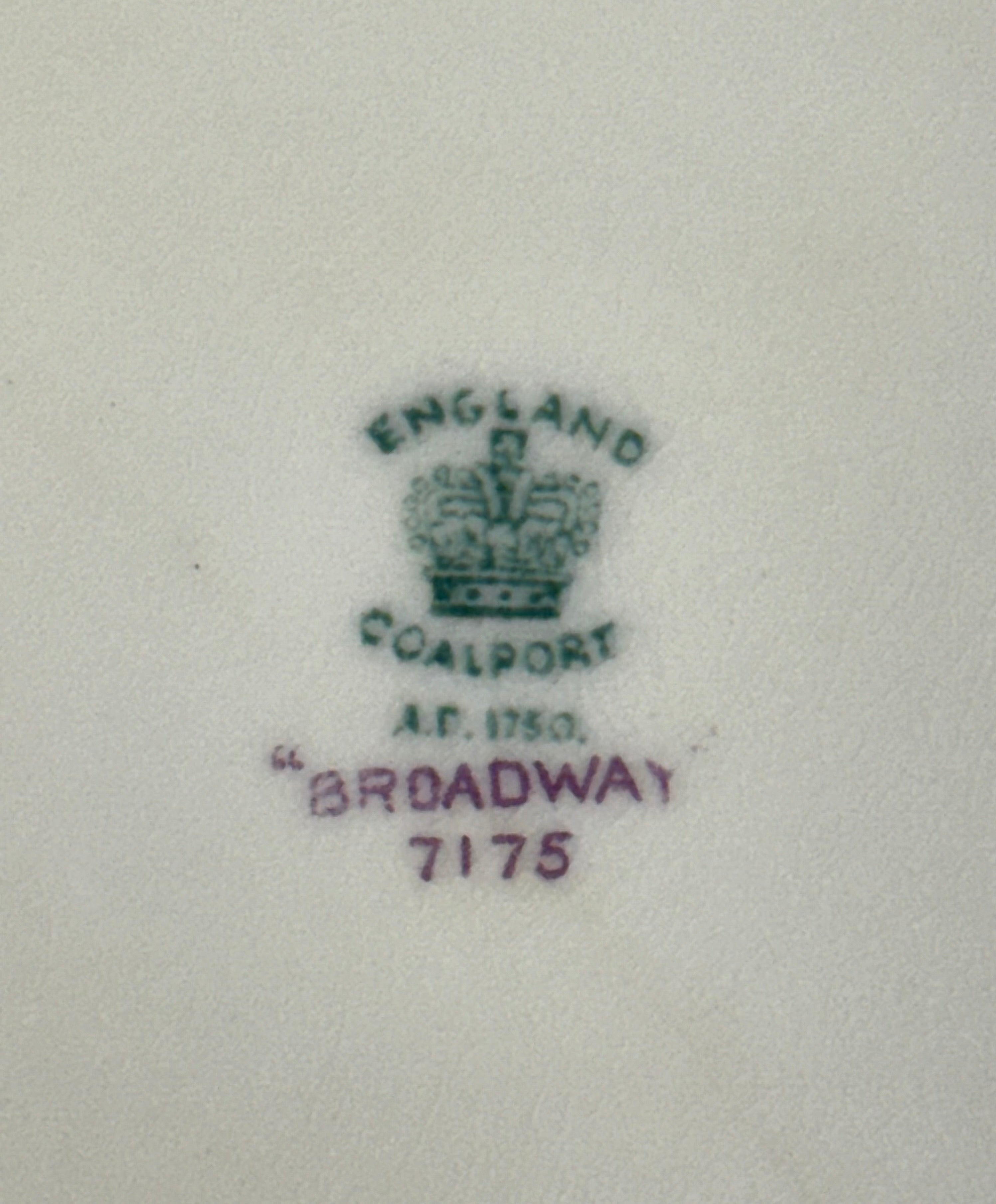 COALPORT 'Broadway Green' Serving Bowl