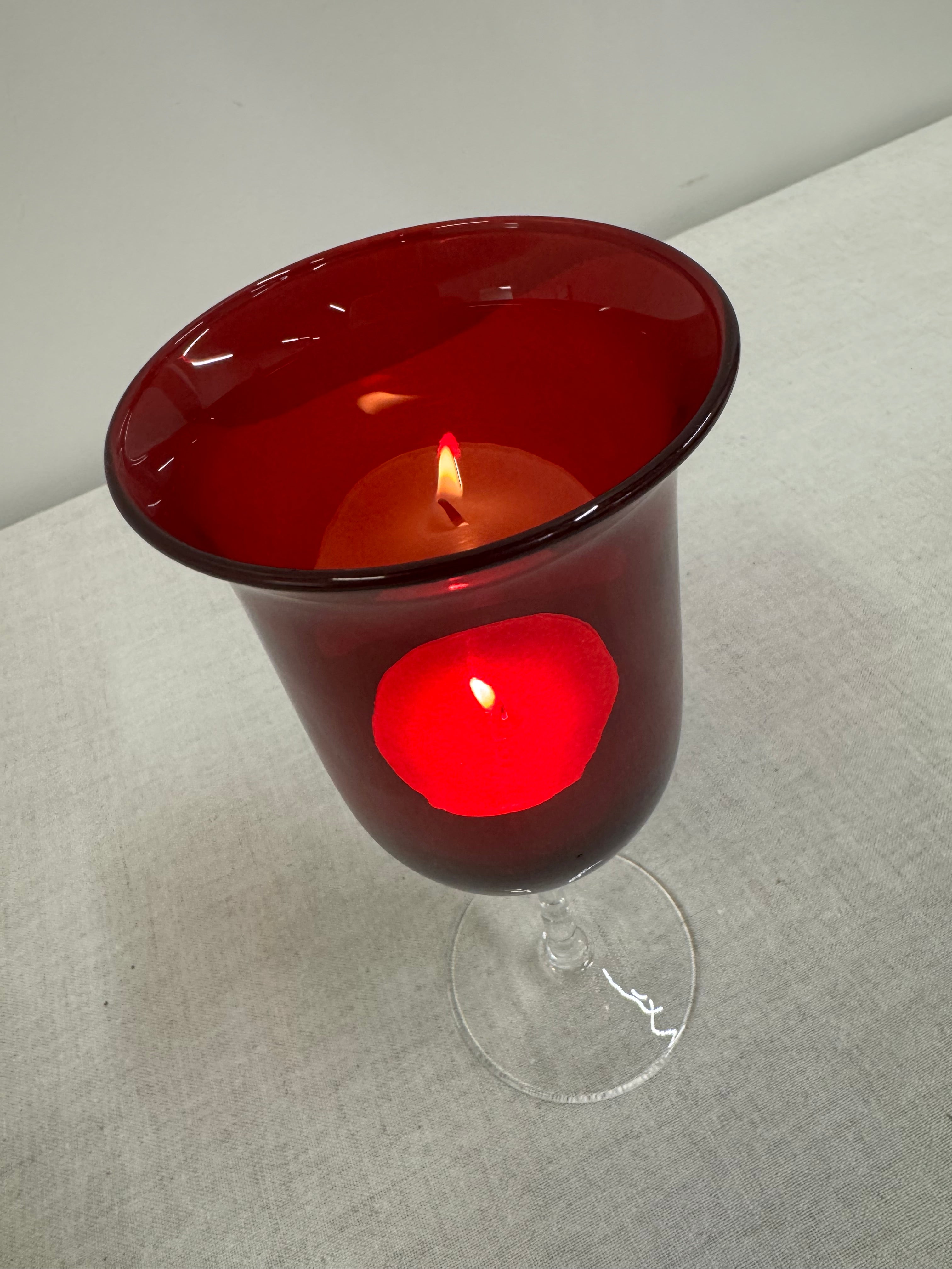 Vintage PARTYLITE Ruby Red Votive Holder