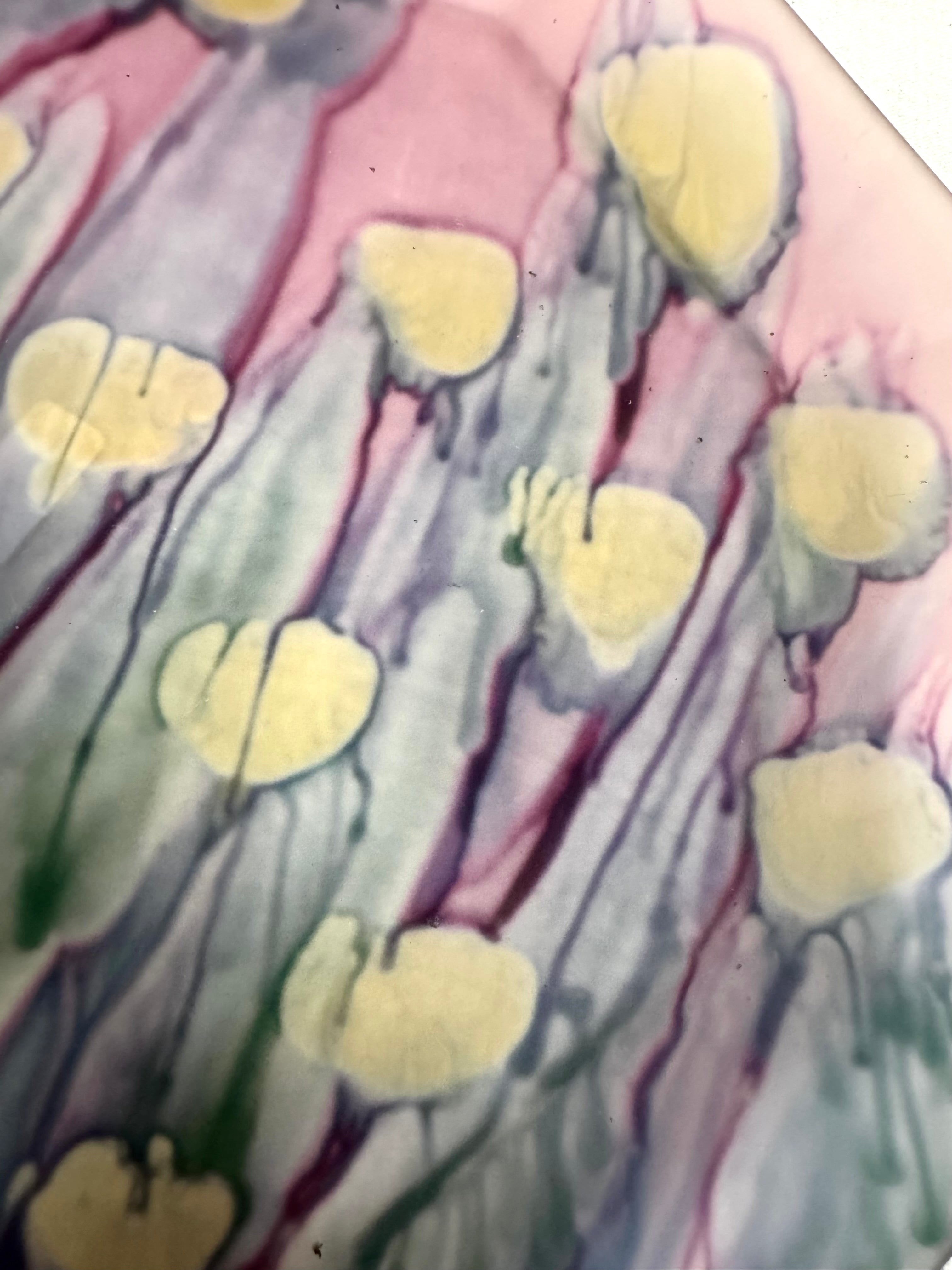 Hand-painted Frosted Glass Octagonal Tray