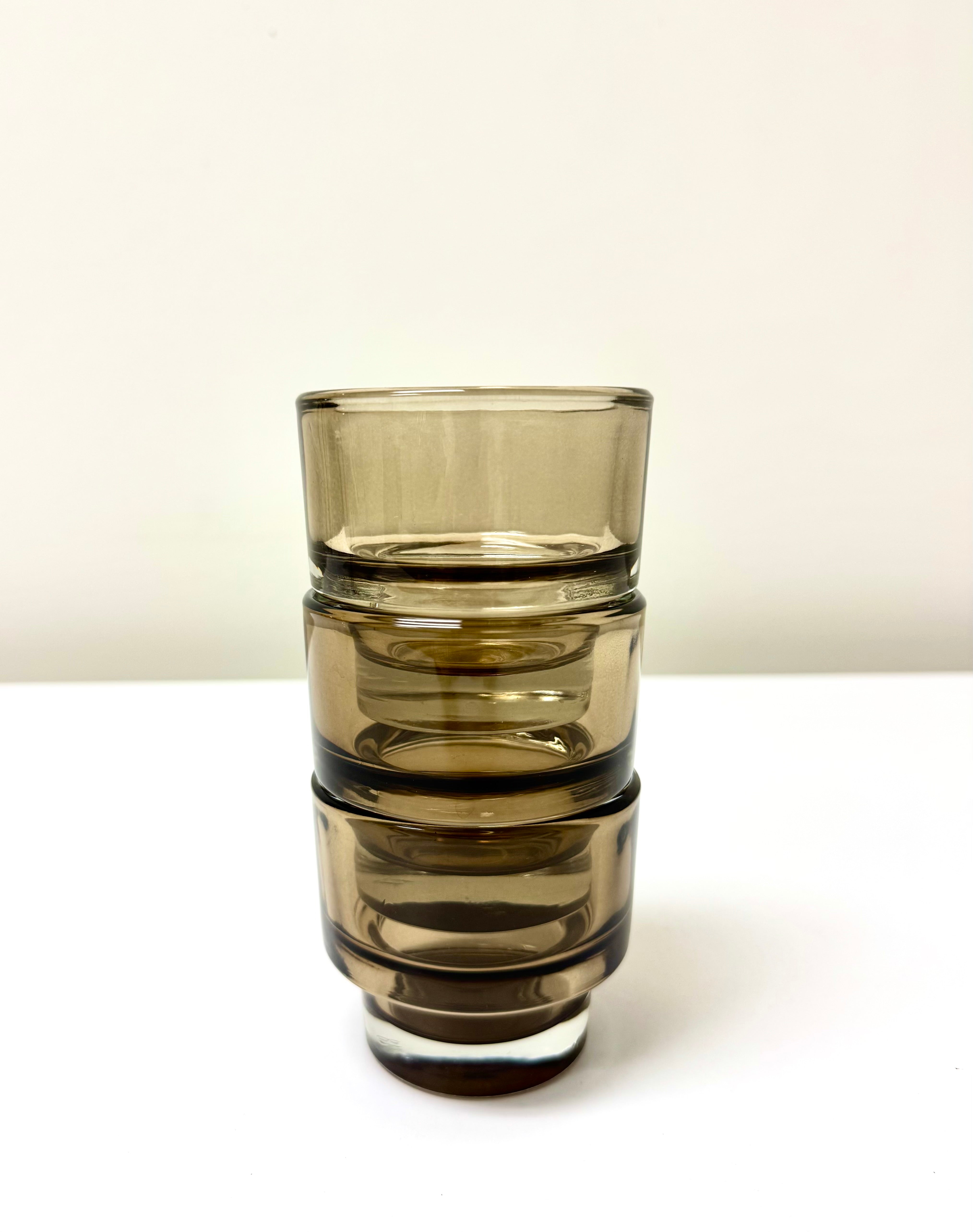 Vintage IKEA Smoked Glass Votive Holders Set of 3