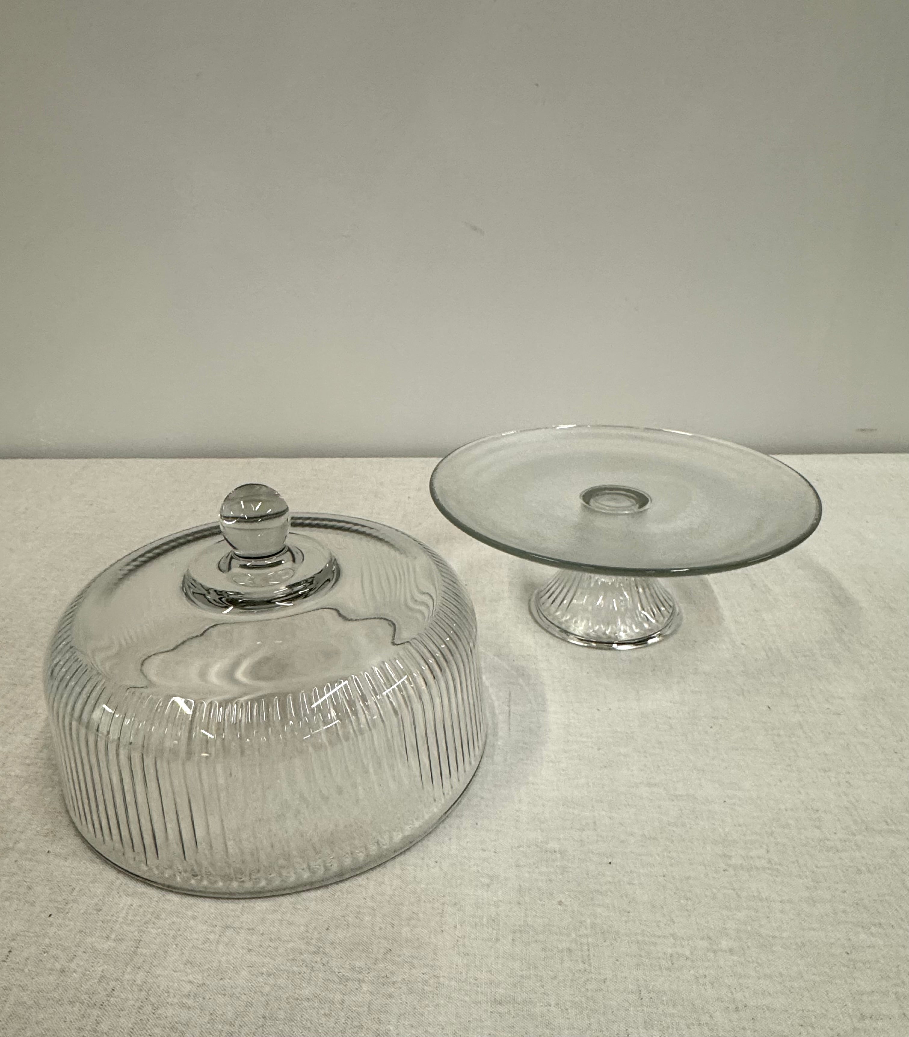 Vintage ANCHOR HOCKING 'Monaco' Covered Cake Stand