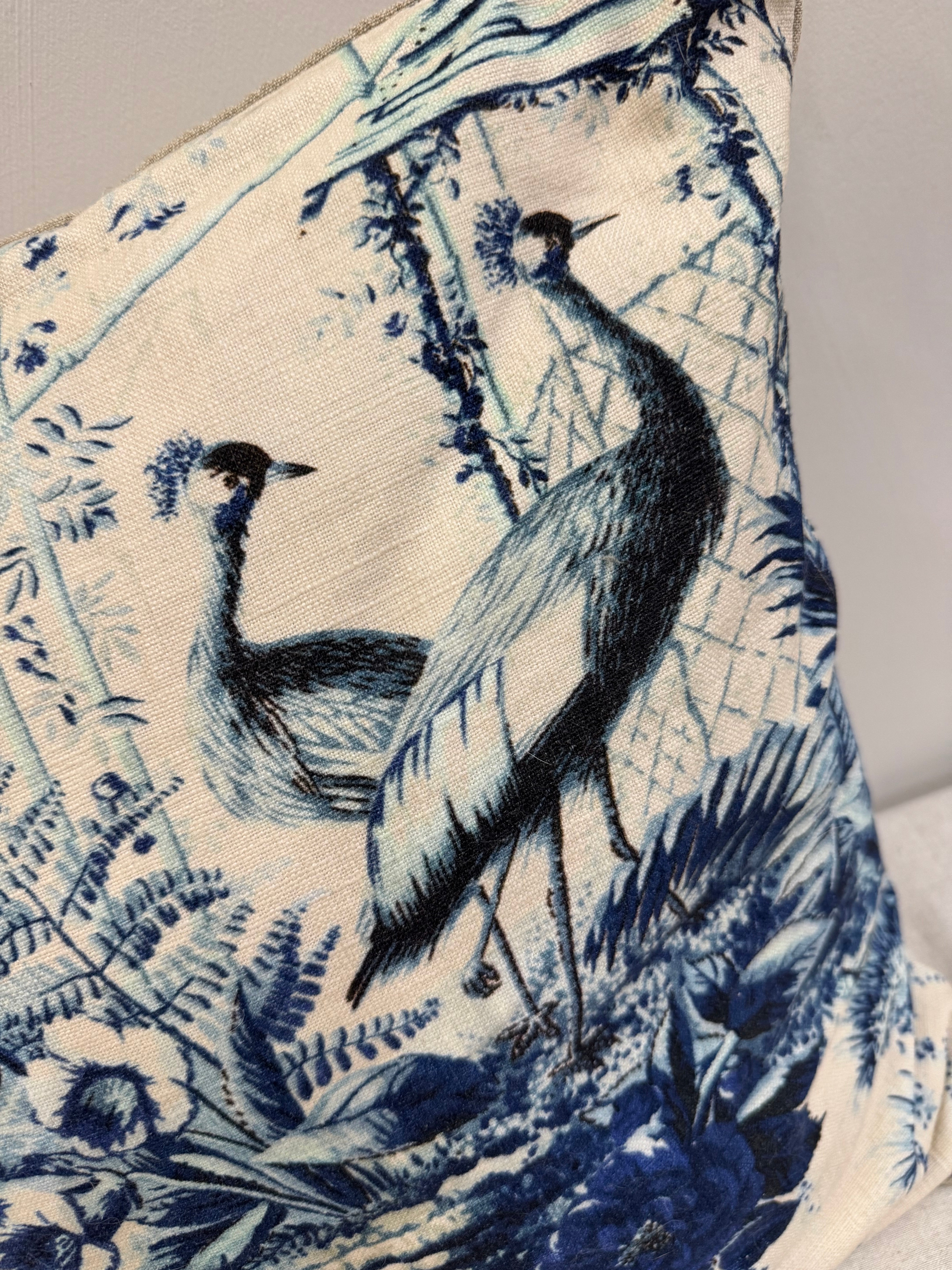 POTTERY BARN 'Ainsley' Blue & Cream Toile 22" Pillow