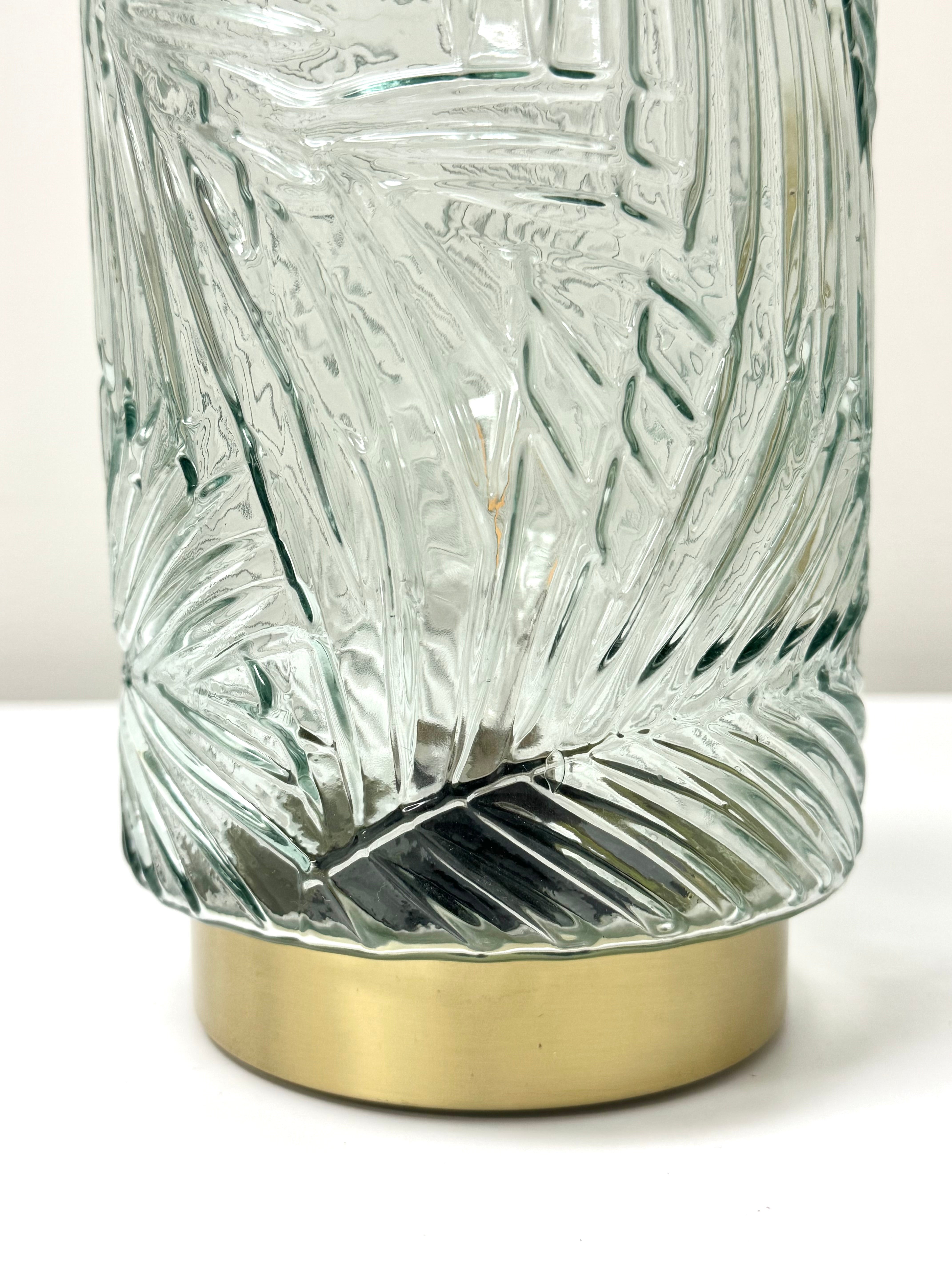 Aqua Seaglass Leaf Battery-operated Lamp