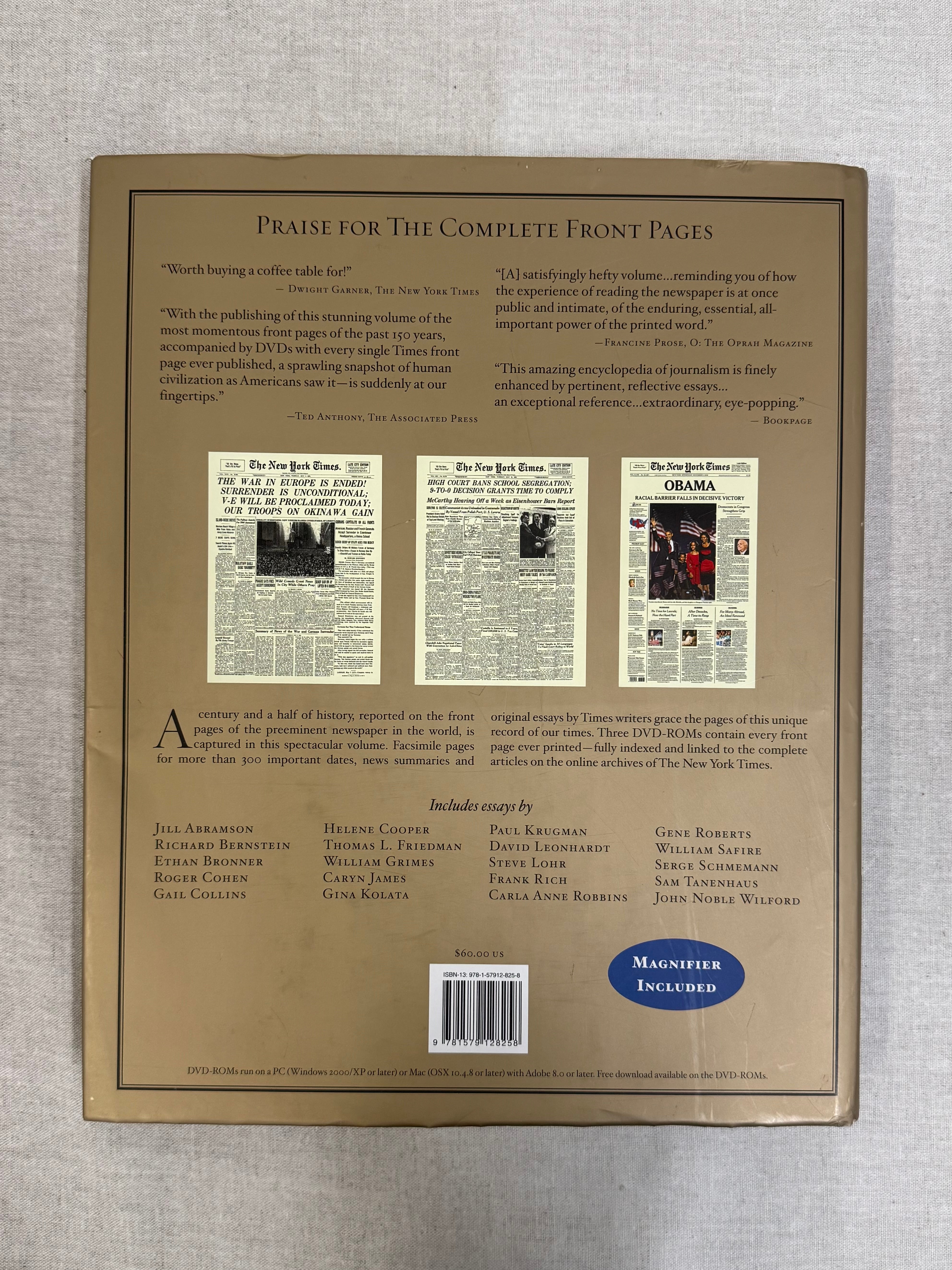 'New York Times The Complete Front Pages' Hardcover