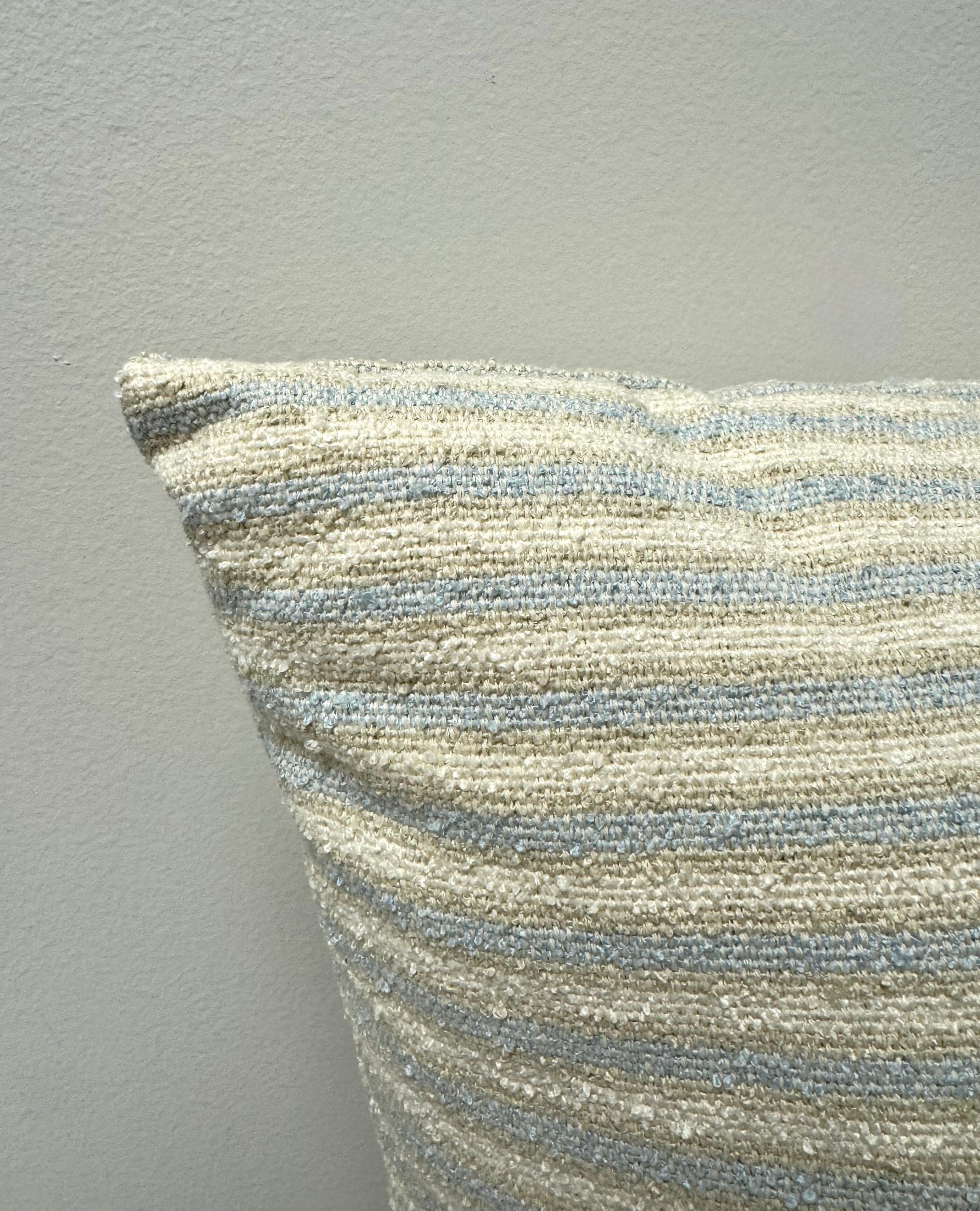 Cream & Blue Stripe 19" Pillow