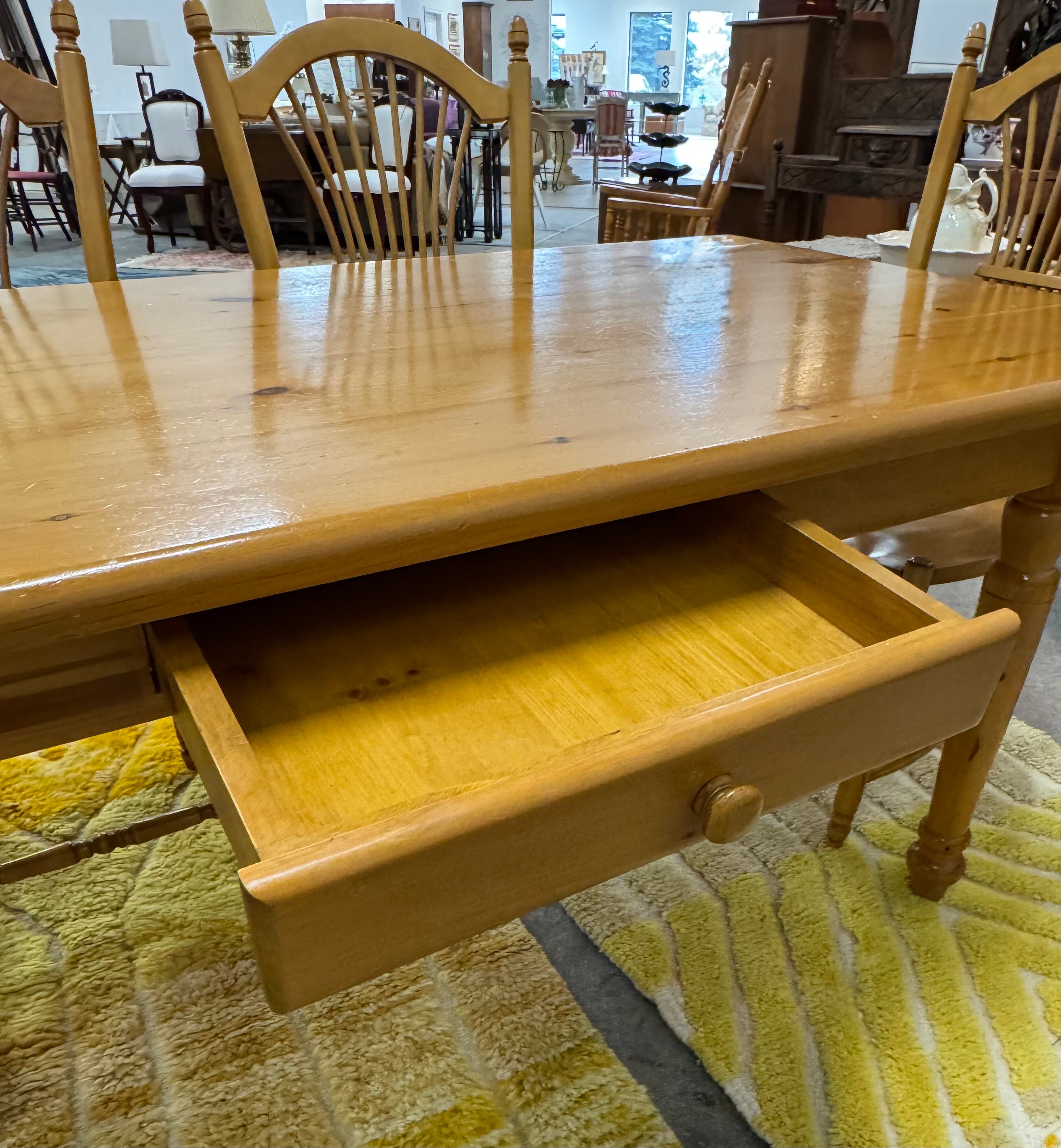Solid Pine Harvest Table and 6 Chairs