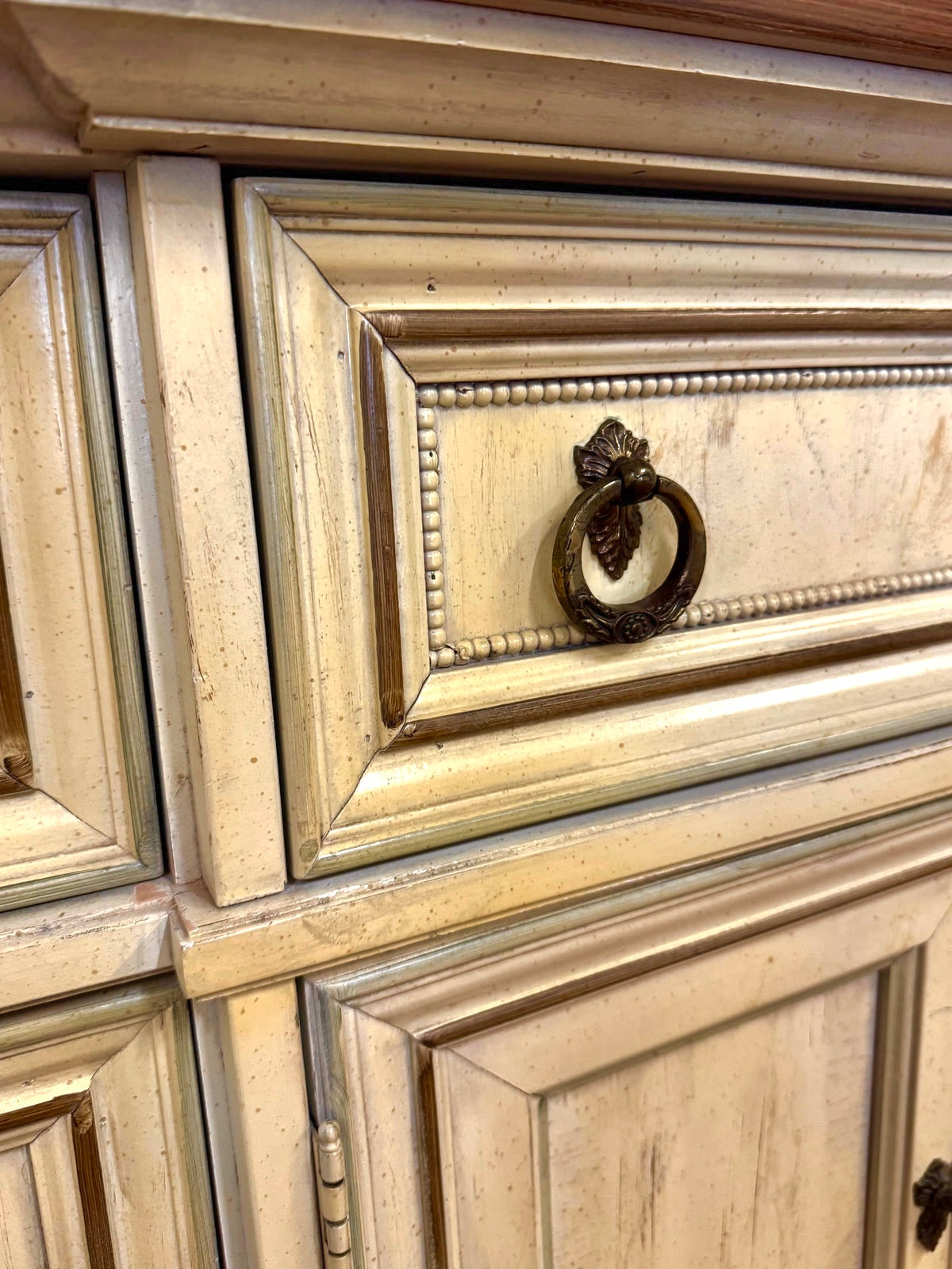 Cream Antique-finish Dresser