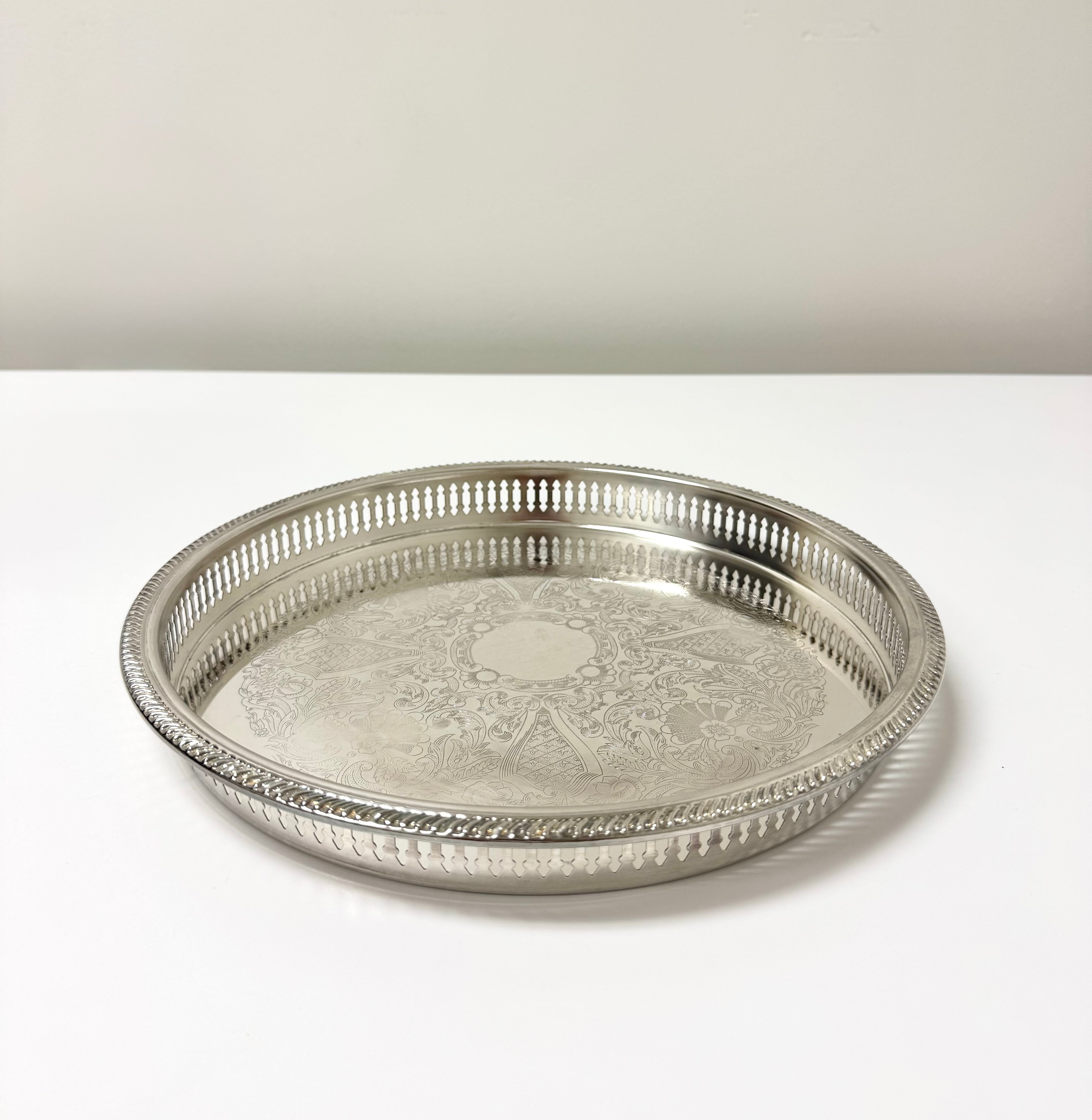 Vintage Silverplate Gallery Tray