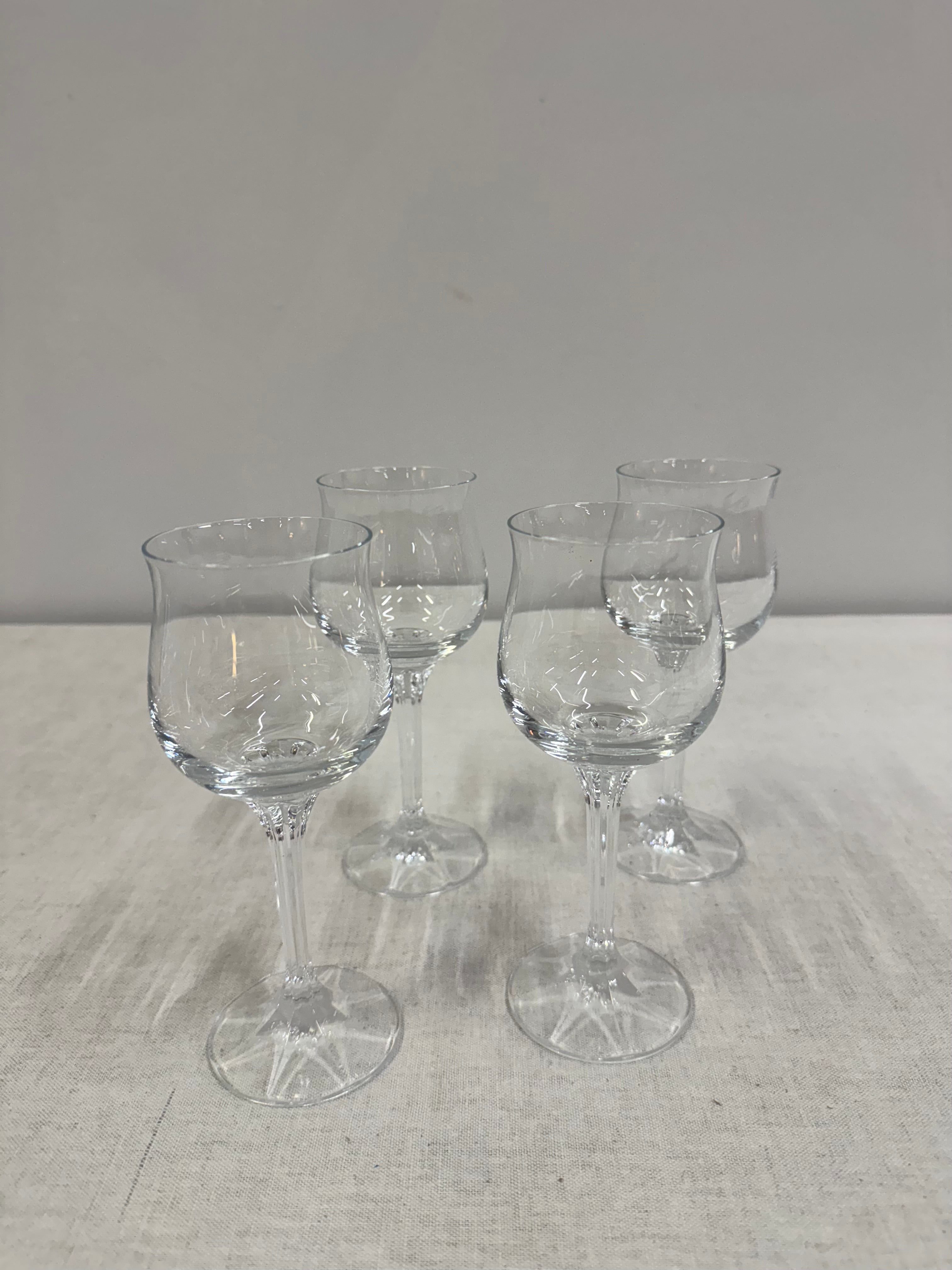 Tulip Bowl Crystal Wine Glasses Set of 4