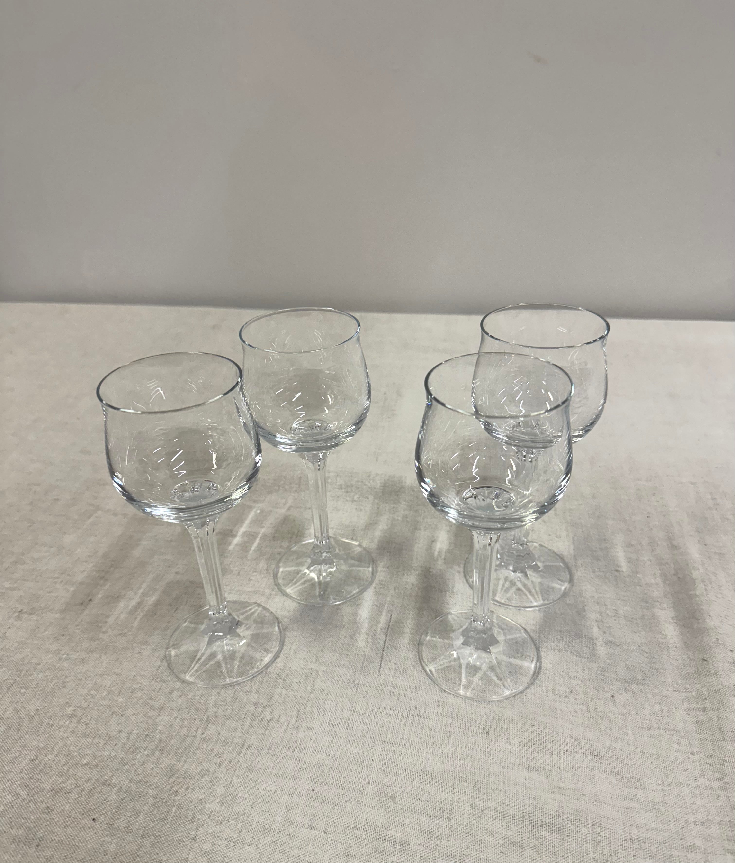 Tulip Bowl Crystal Small Wine Glasses Set of 4