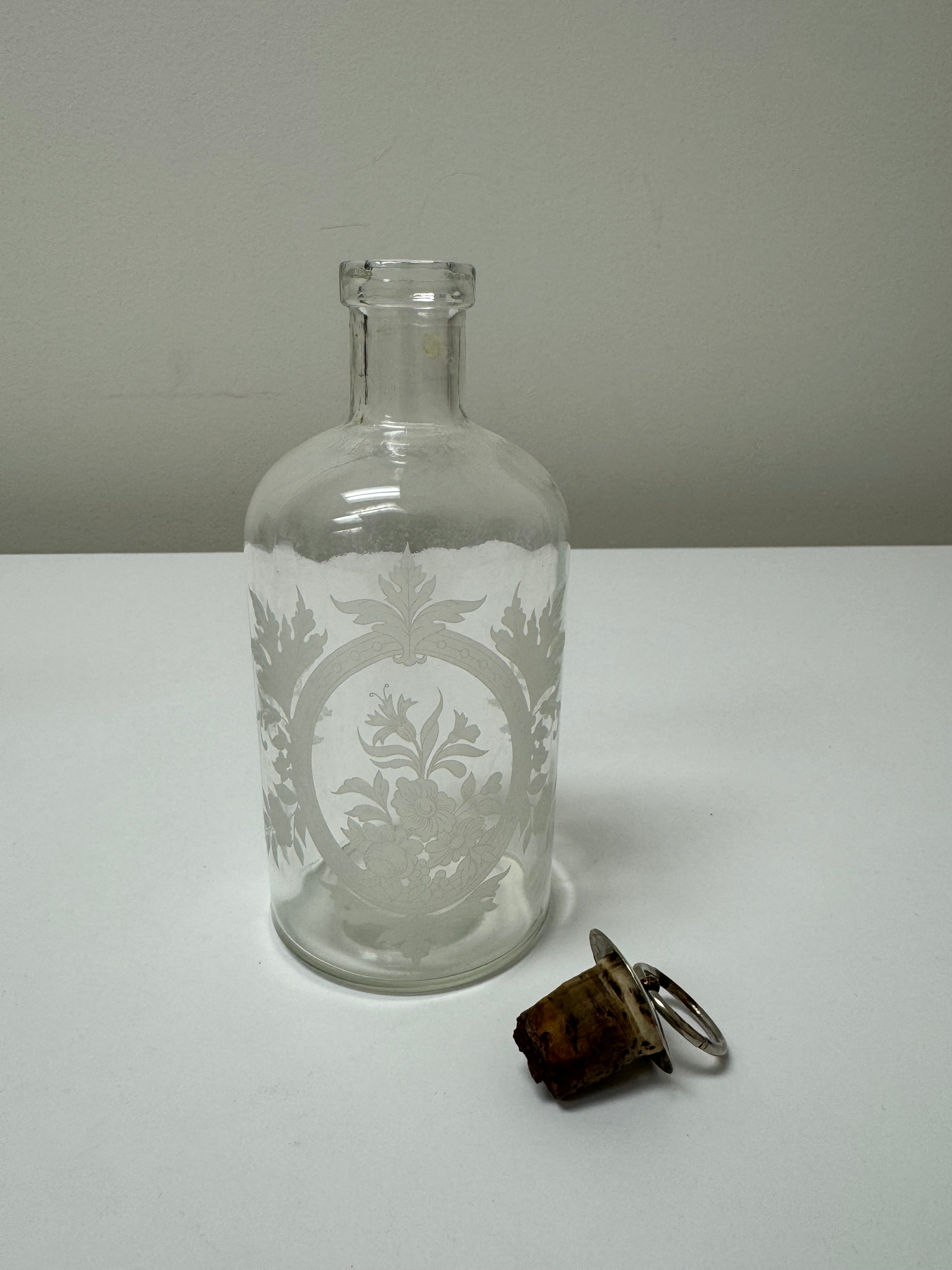 Etched Glass Tincture Jar