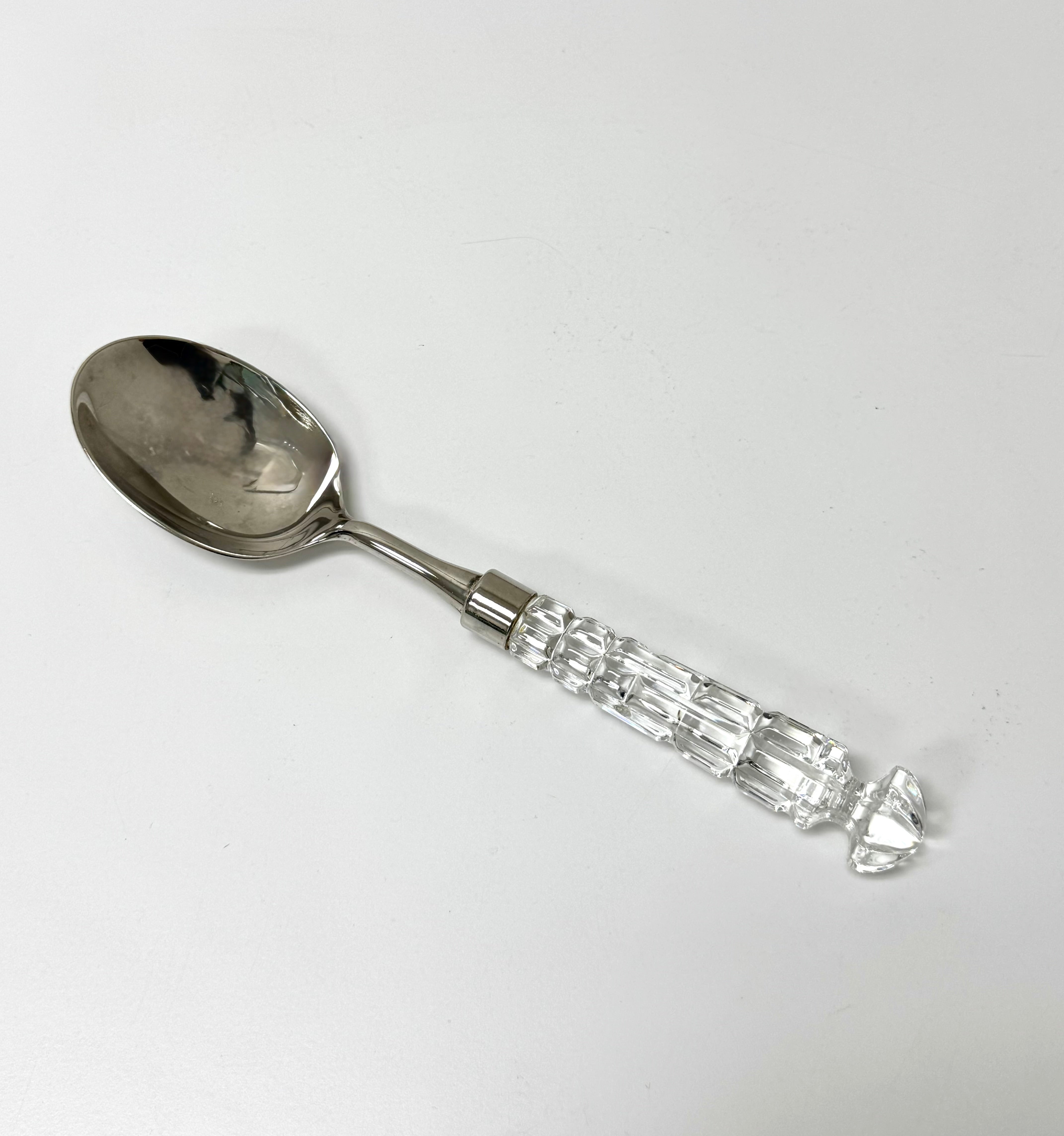 Vintage Silverplate Crystal Serving Spoon