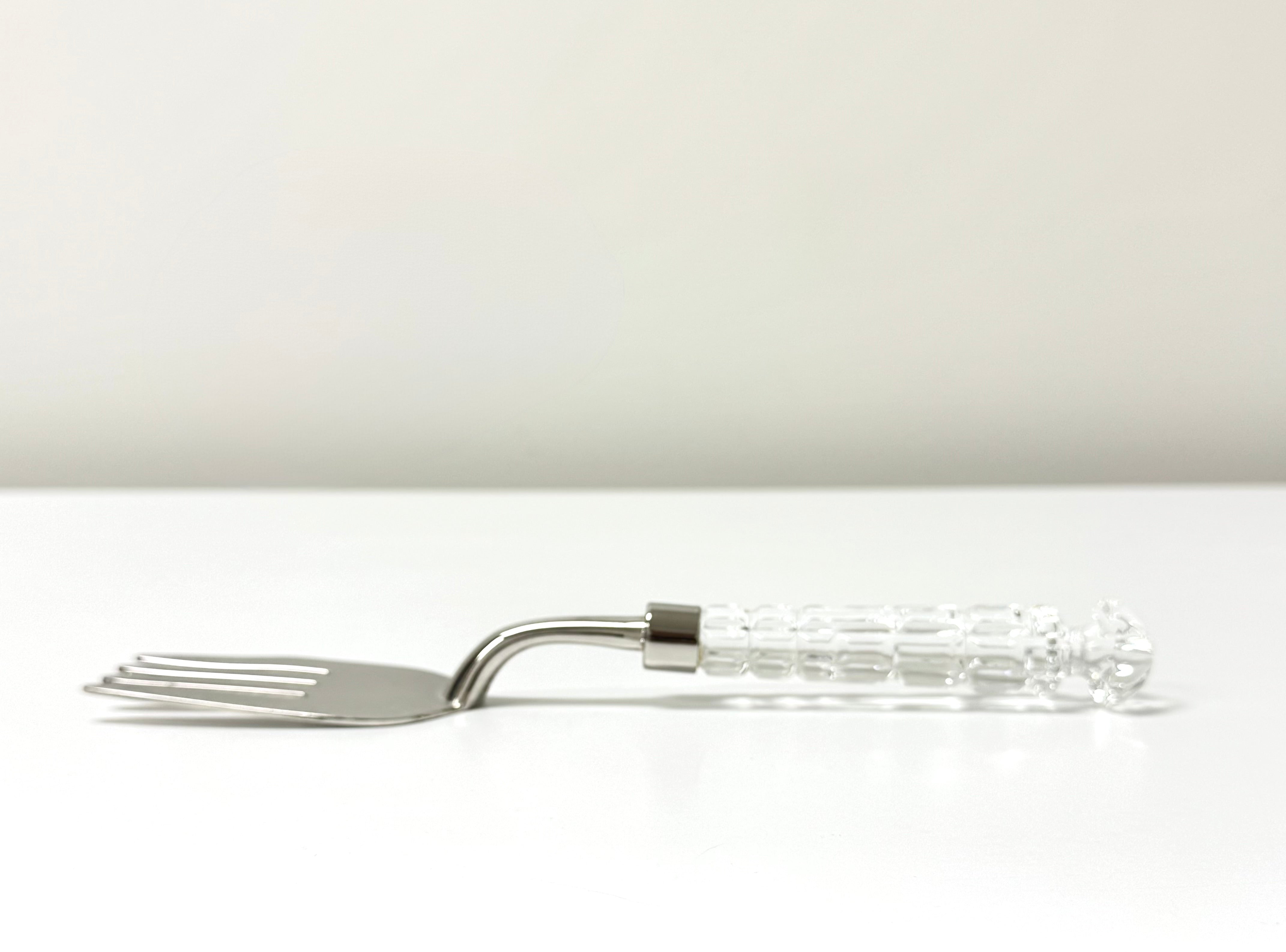 Vintage Silverplate Crystal Serving Fork