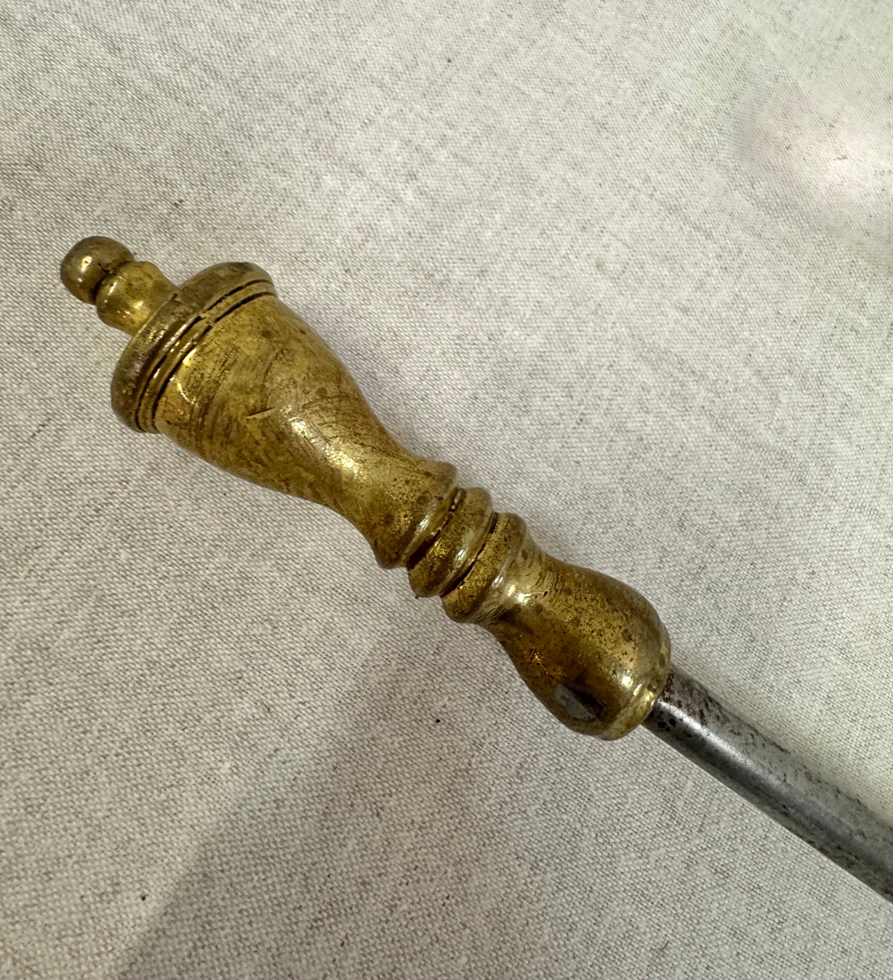 Vintage Aged Brass Fireplace Set