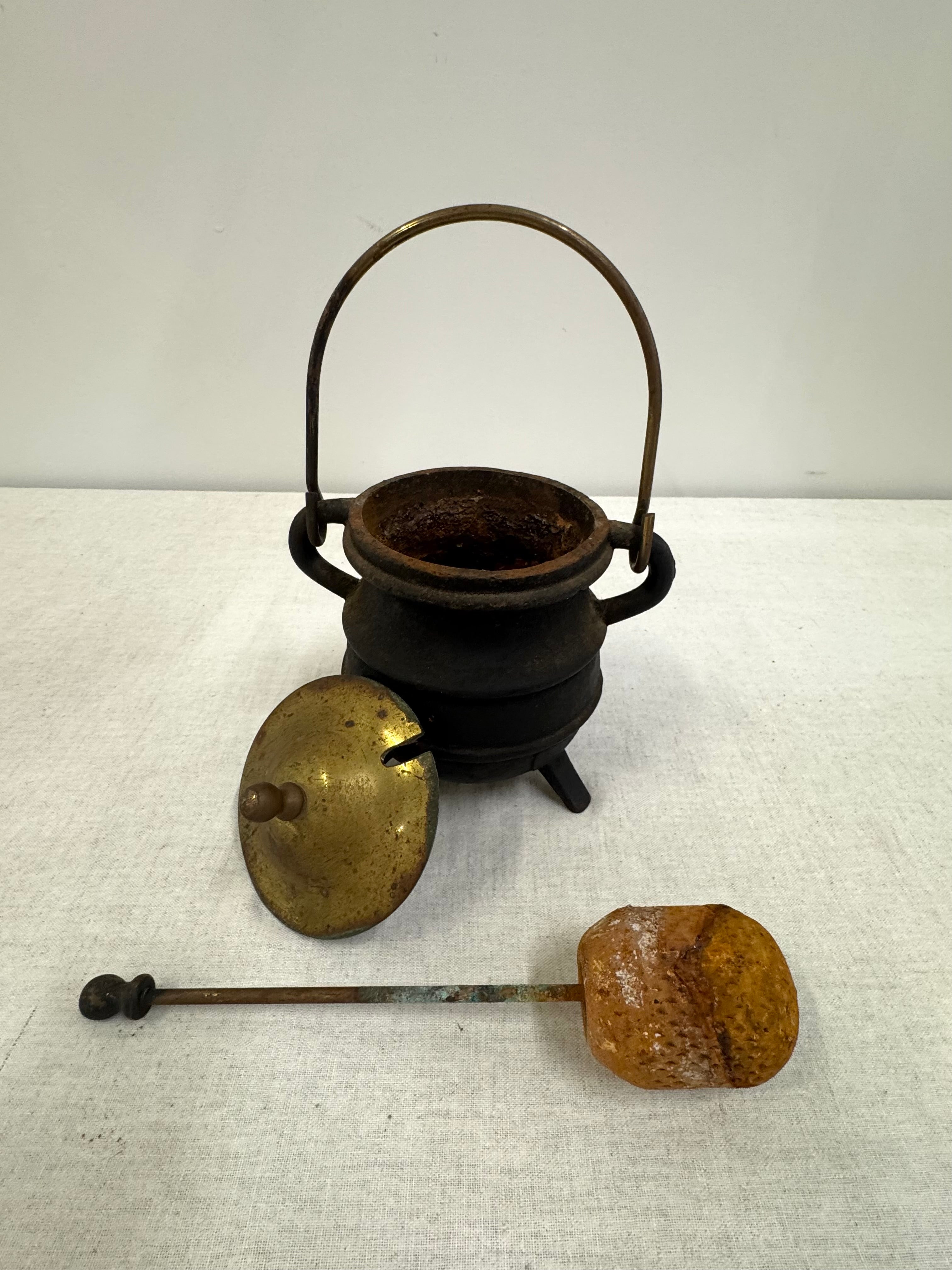 Vintage Aged Brass Smudge Pot