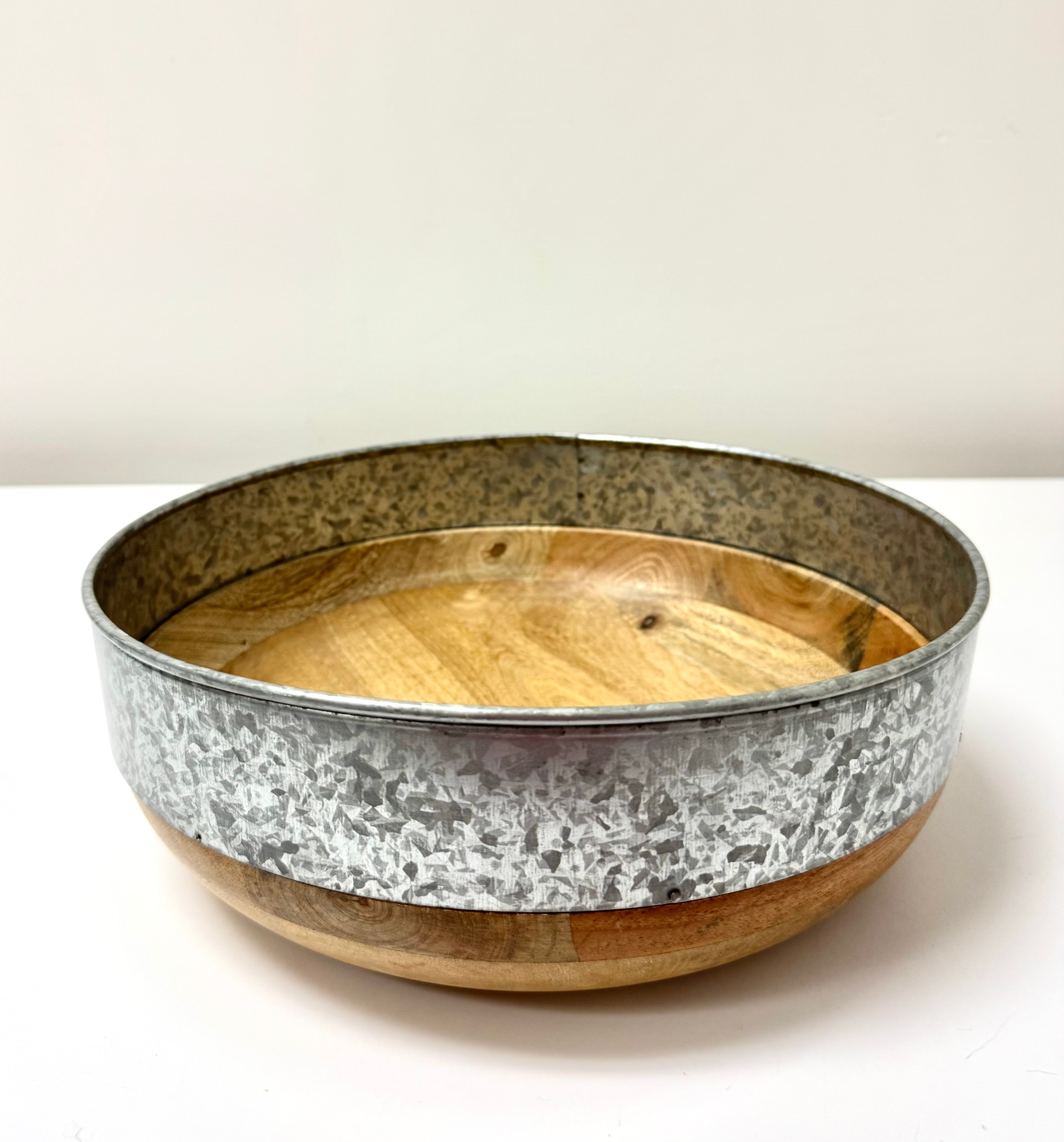 NORDSTROM HOME Galvanized Steel & Wood Bowl