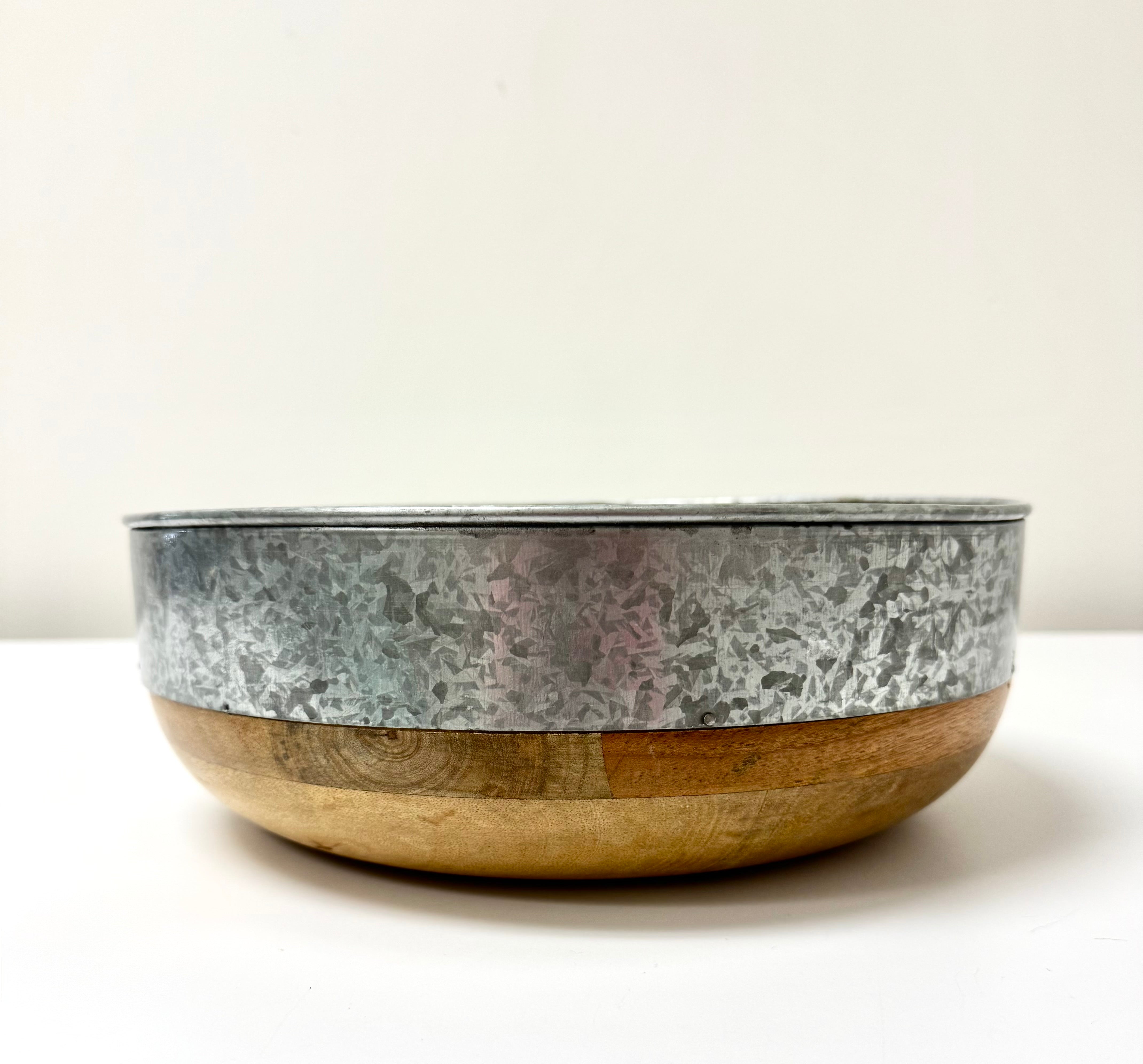 NORDSTROM HOME Galvanized Steel & Wood Bowl
