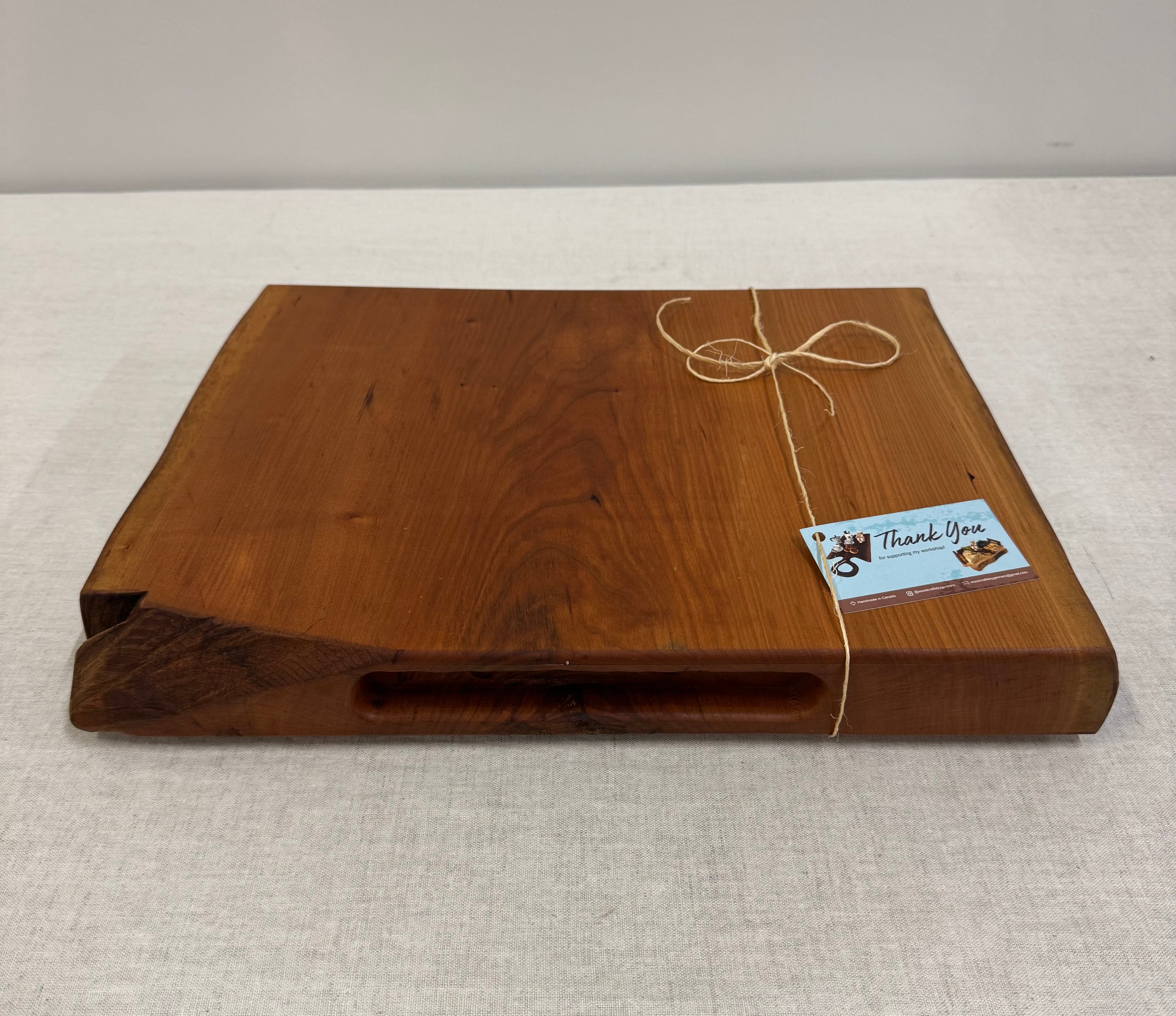 NEW! Solid Wild Cherry Live Edge Charcuterie Board