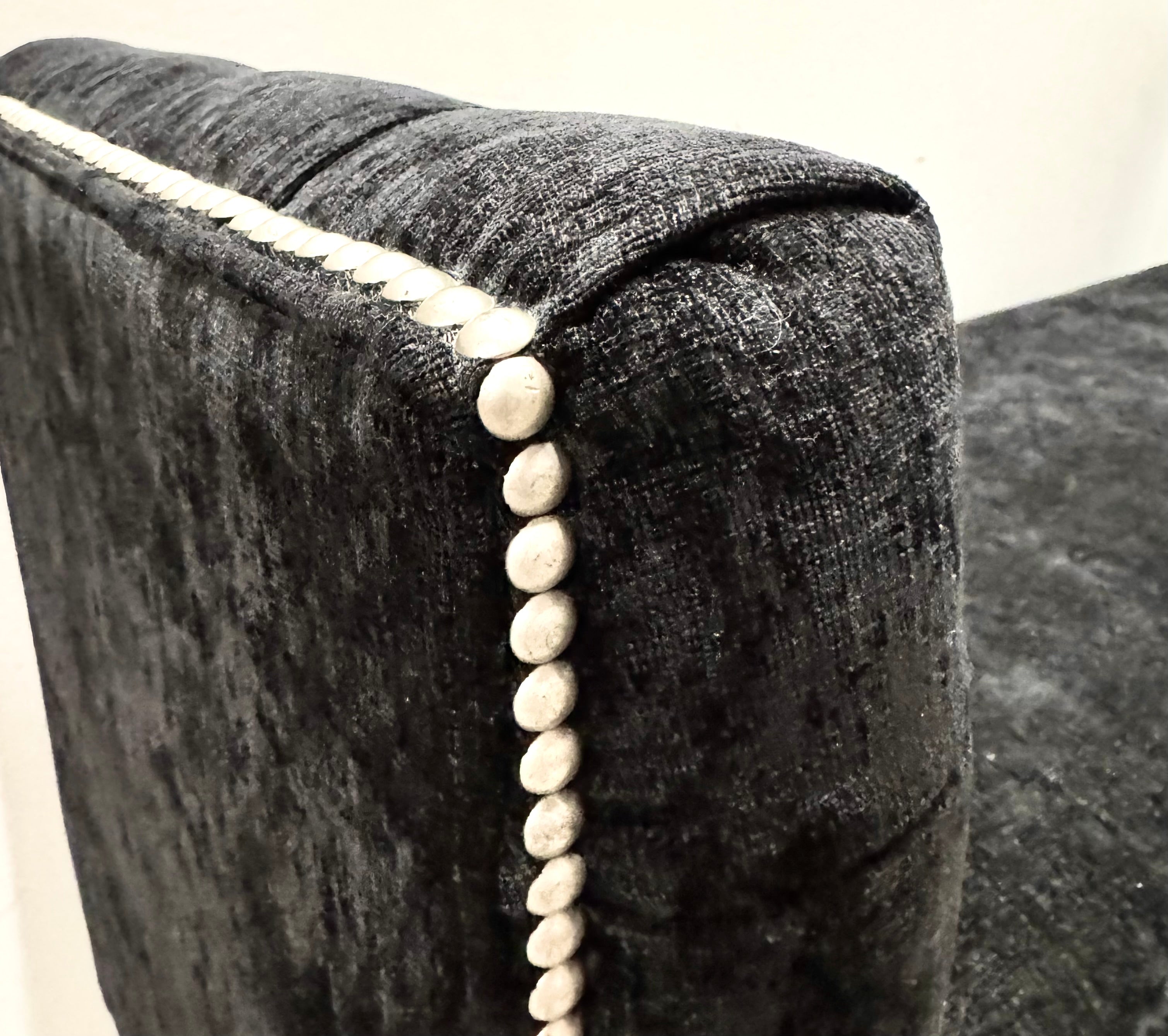 Crushed Black Velvet Bench