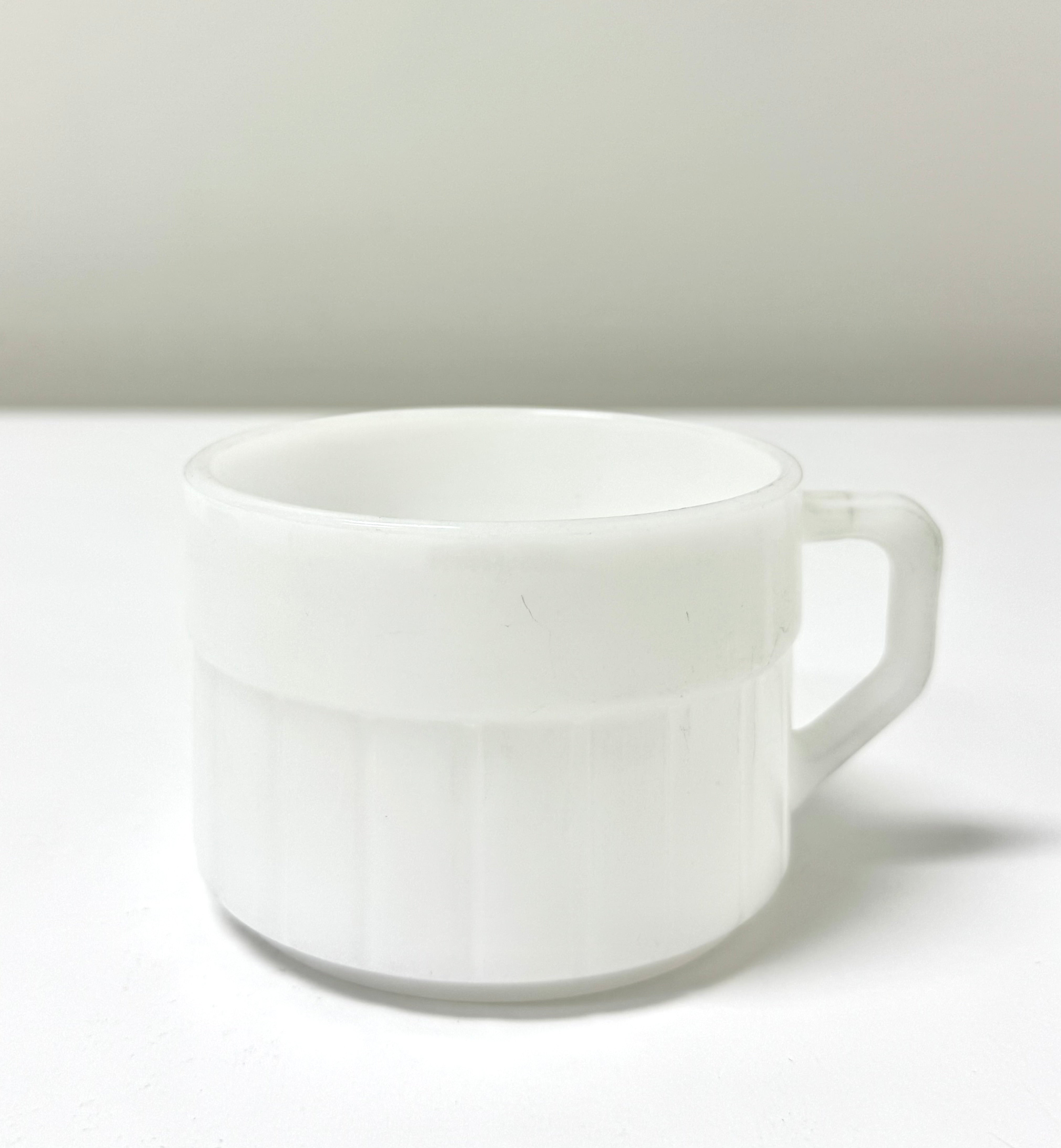 Vintage FEDERAL GLASS Milk Glass Snack Sets Set of 2