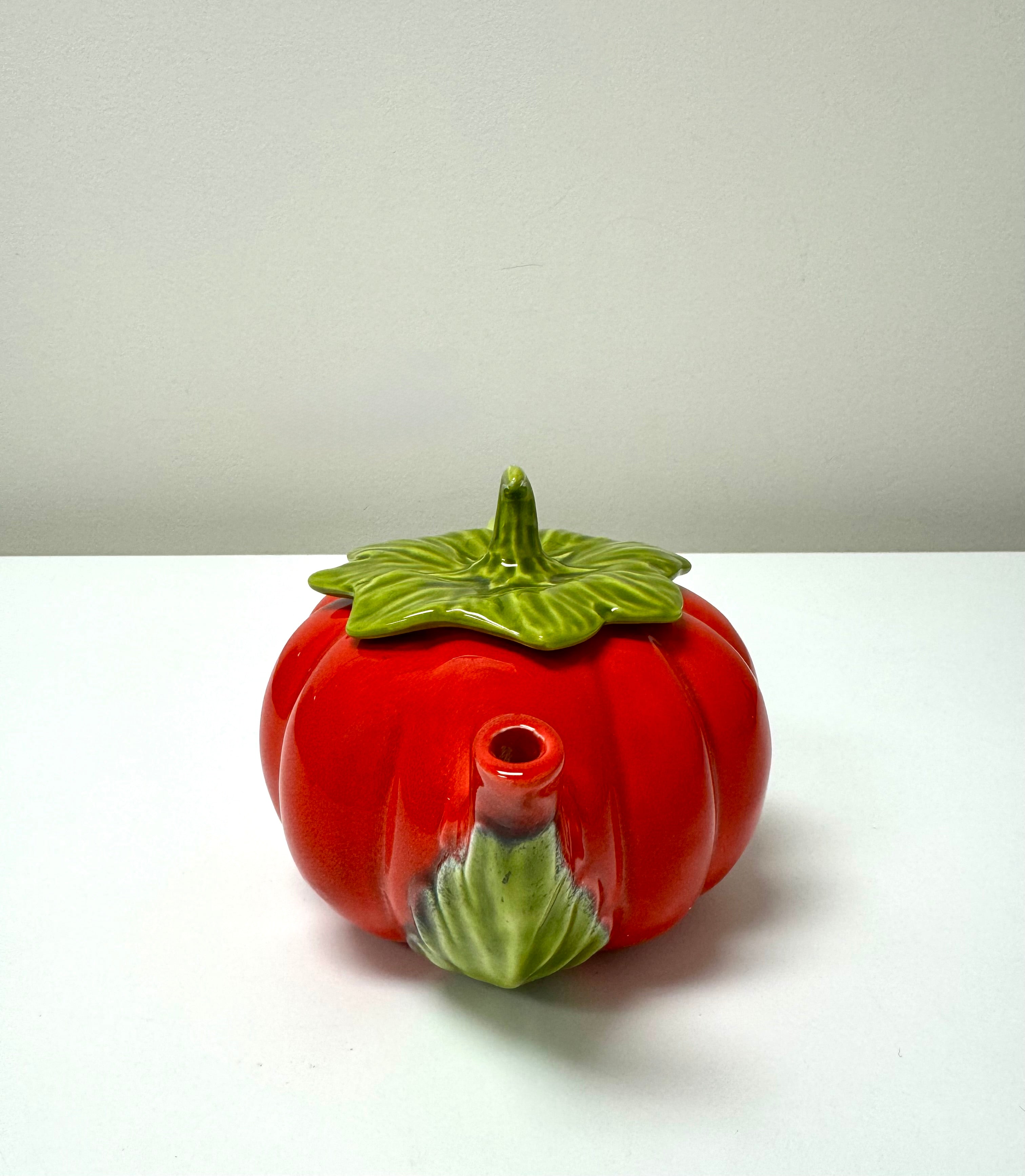 Vintage Majolica Tomato Teapot