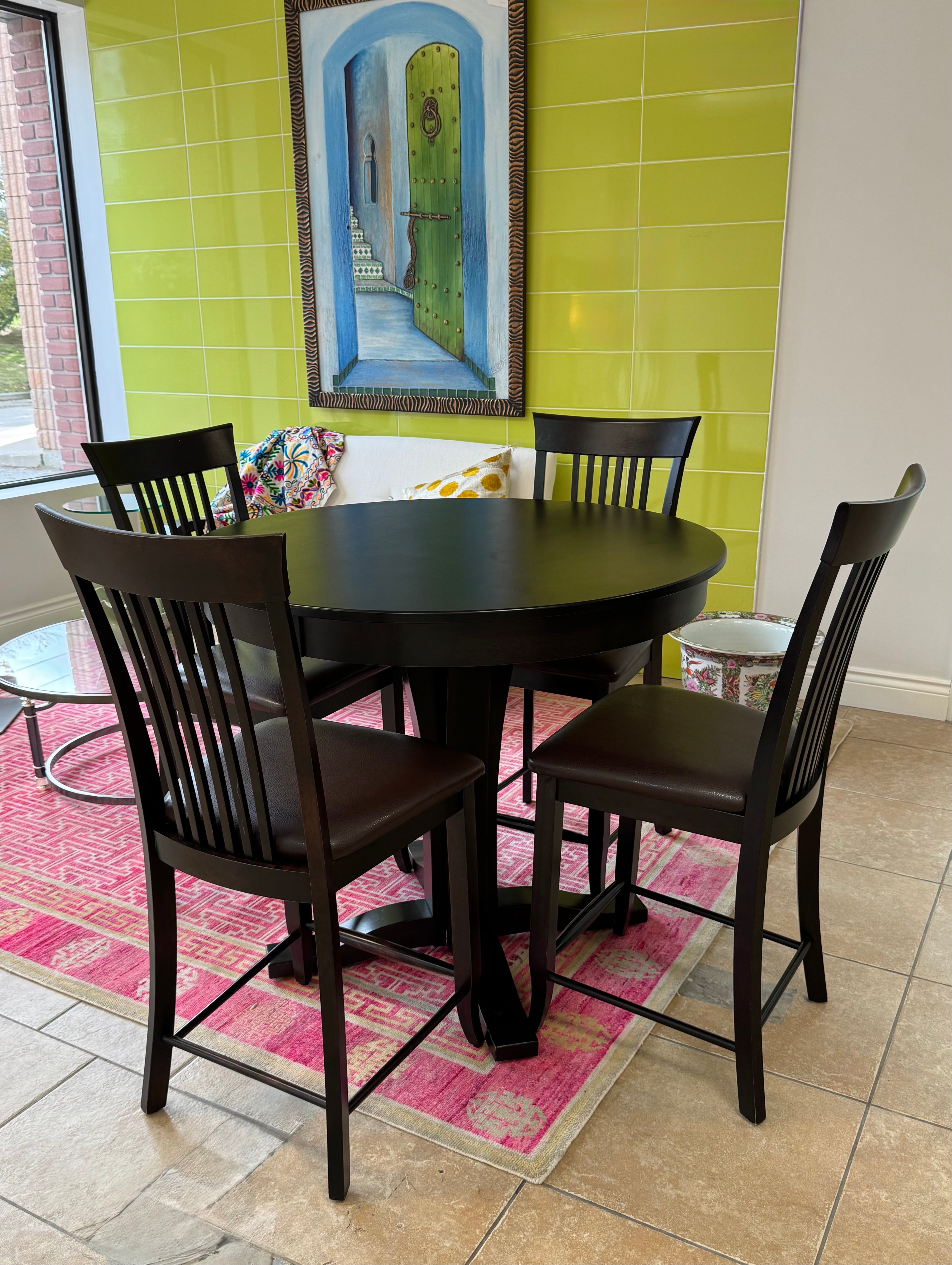 Ebony Counter-height Bistro Table & 4 Chairs