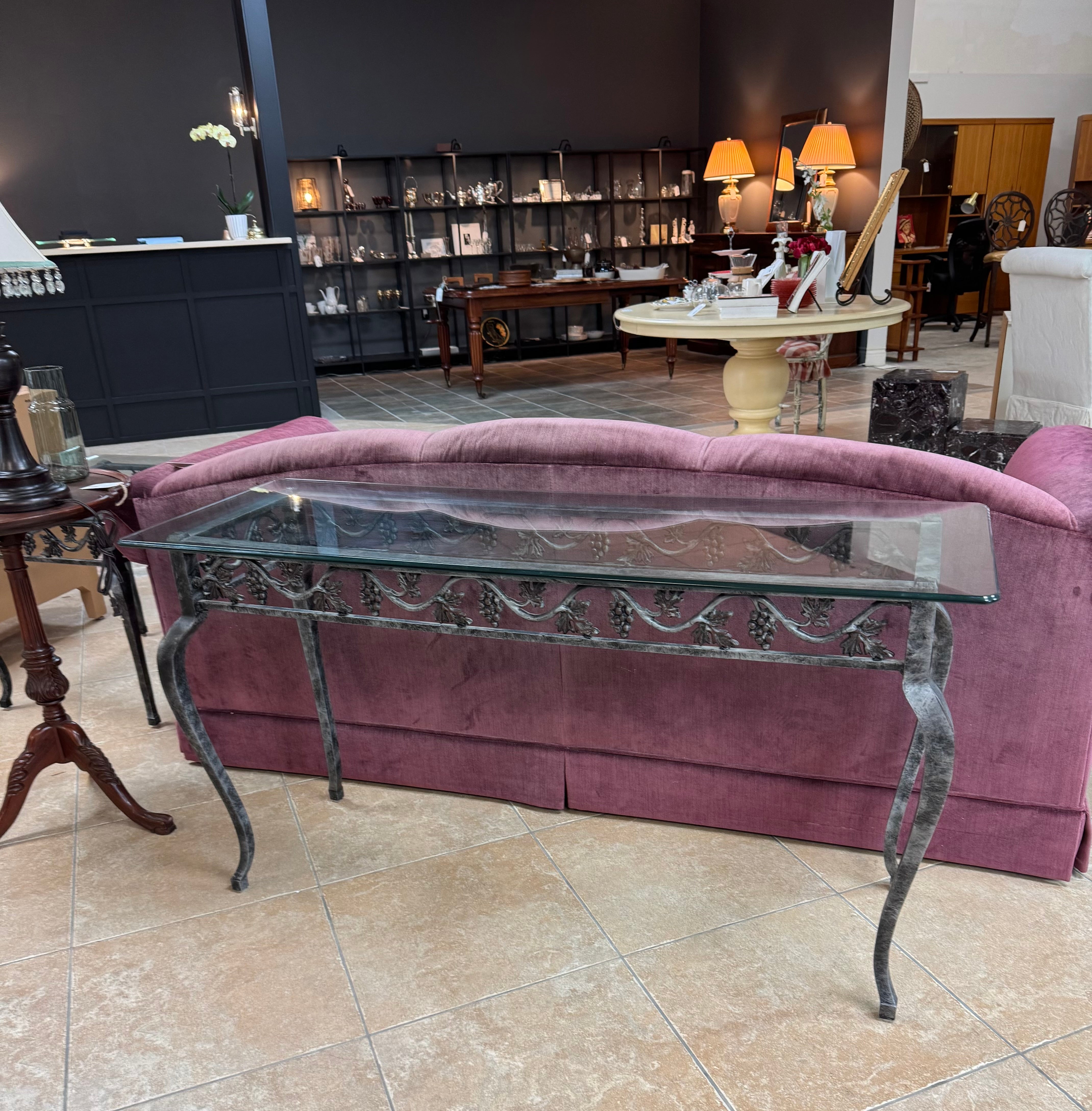 Wrought Iron Grapevines Console