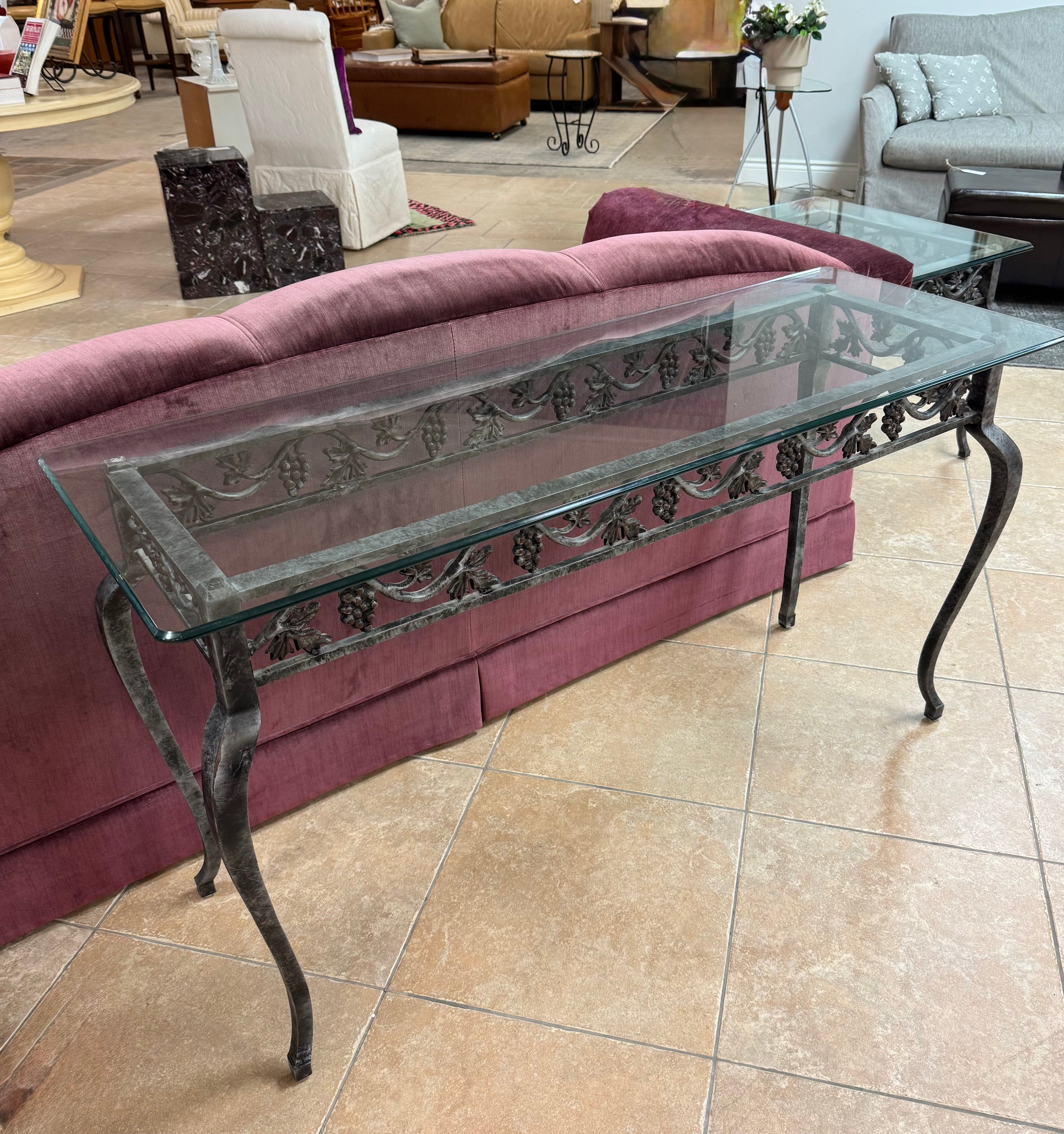 Wrought Iron Grapevines Console