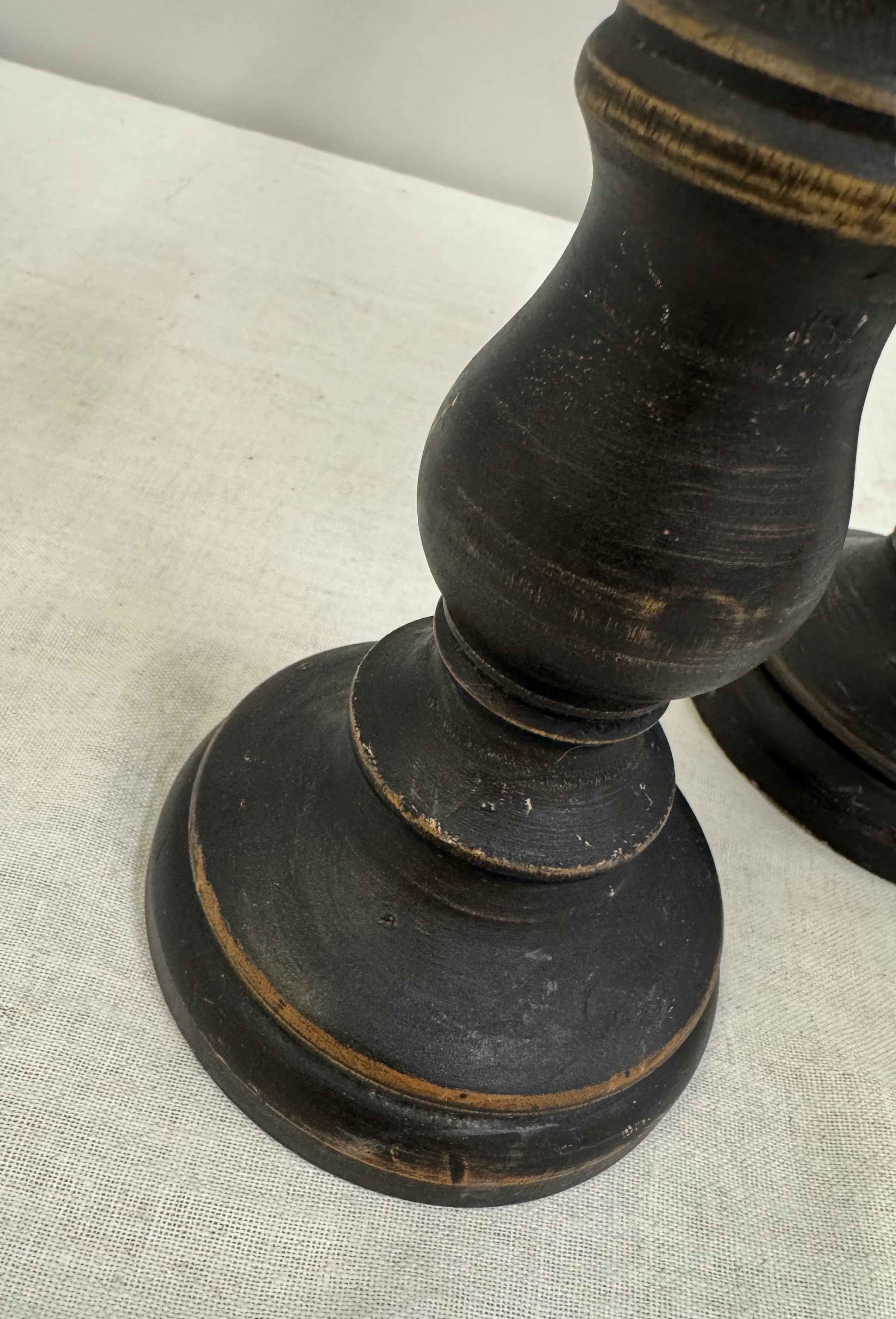 PIER 1 Distressed Wood Candle Holders & Candles Set of 3