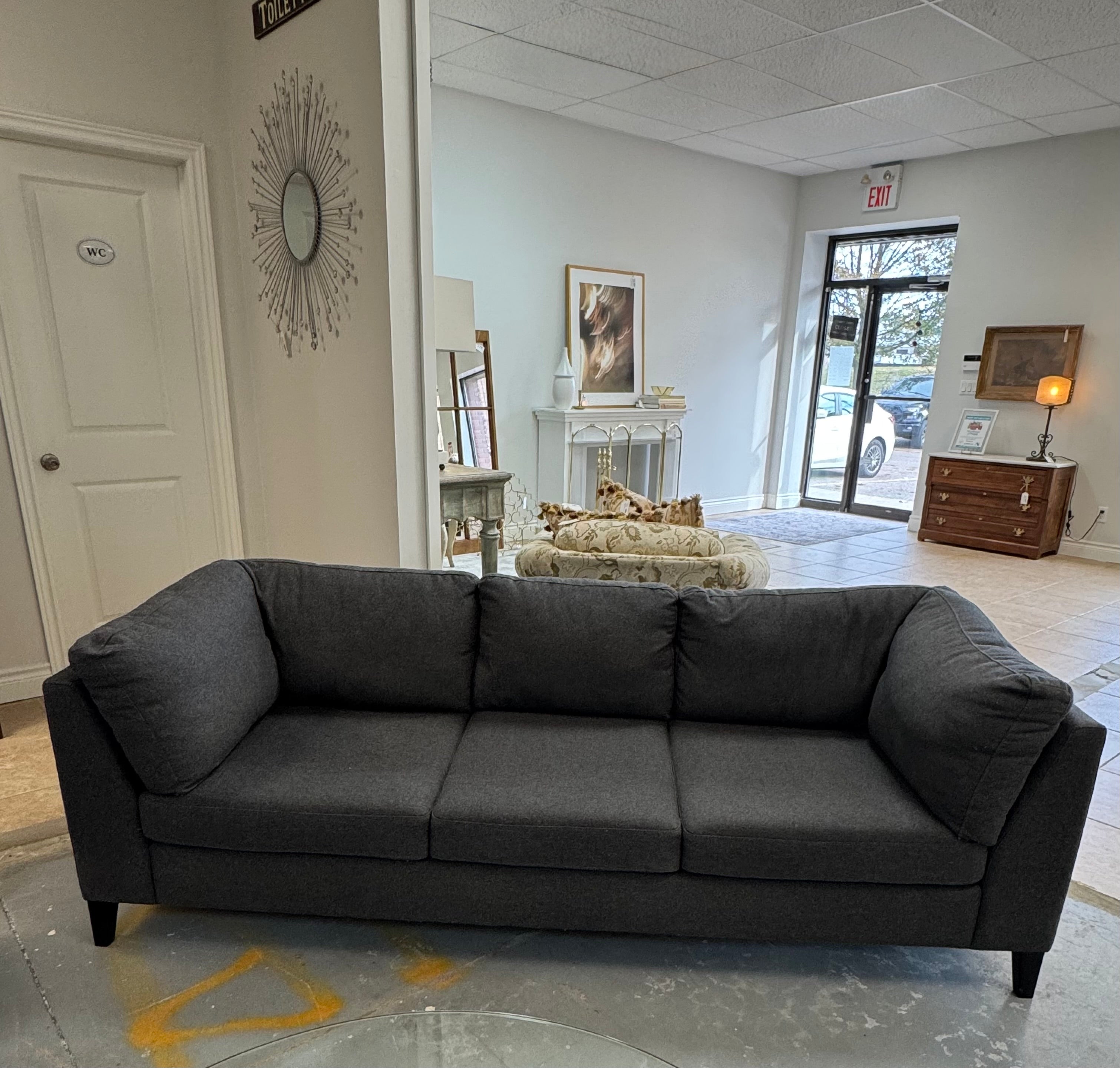 EQ3 'Salema' Steel Gray 88" Sofa