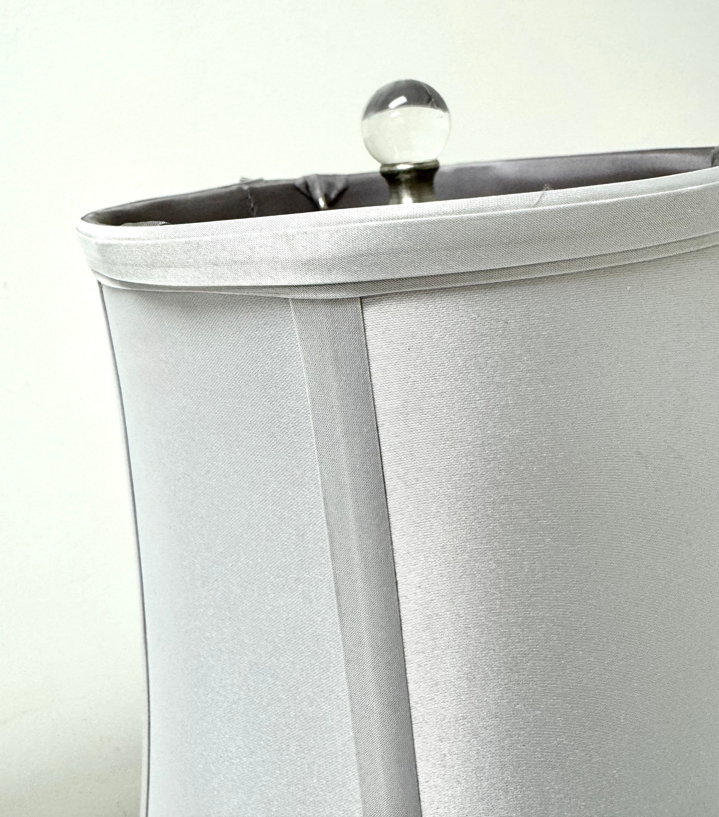 Satin Nickel Glass Orb Bedside Lamp