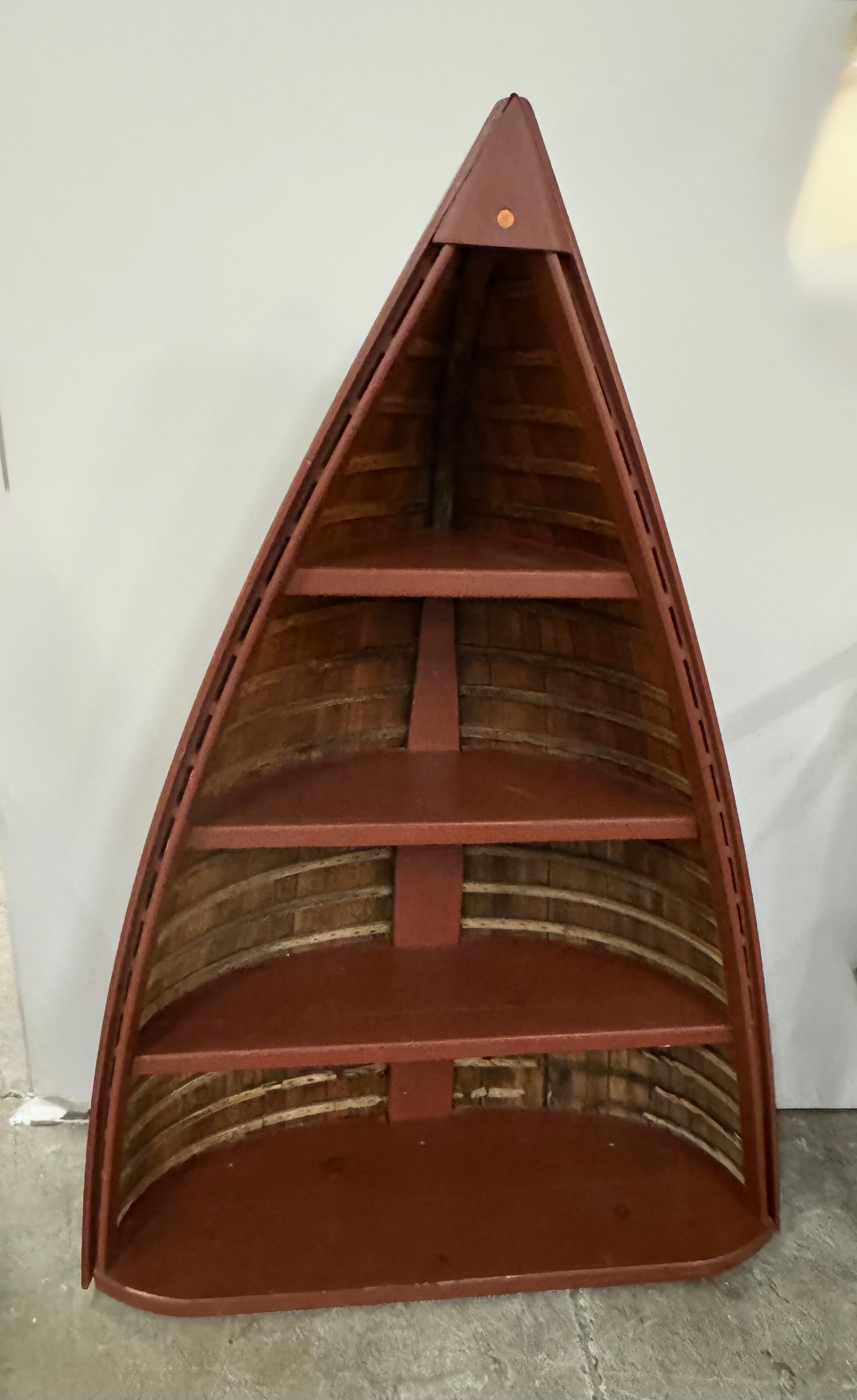 Rustic Red Canoe Bookshelf