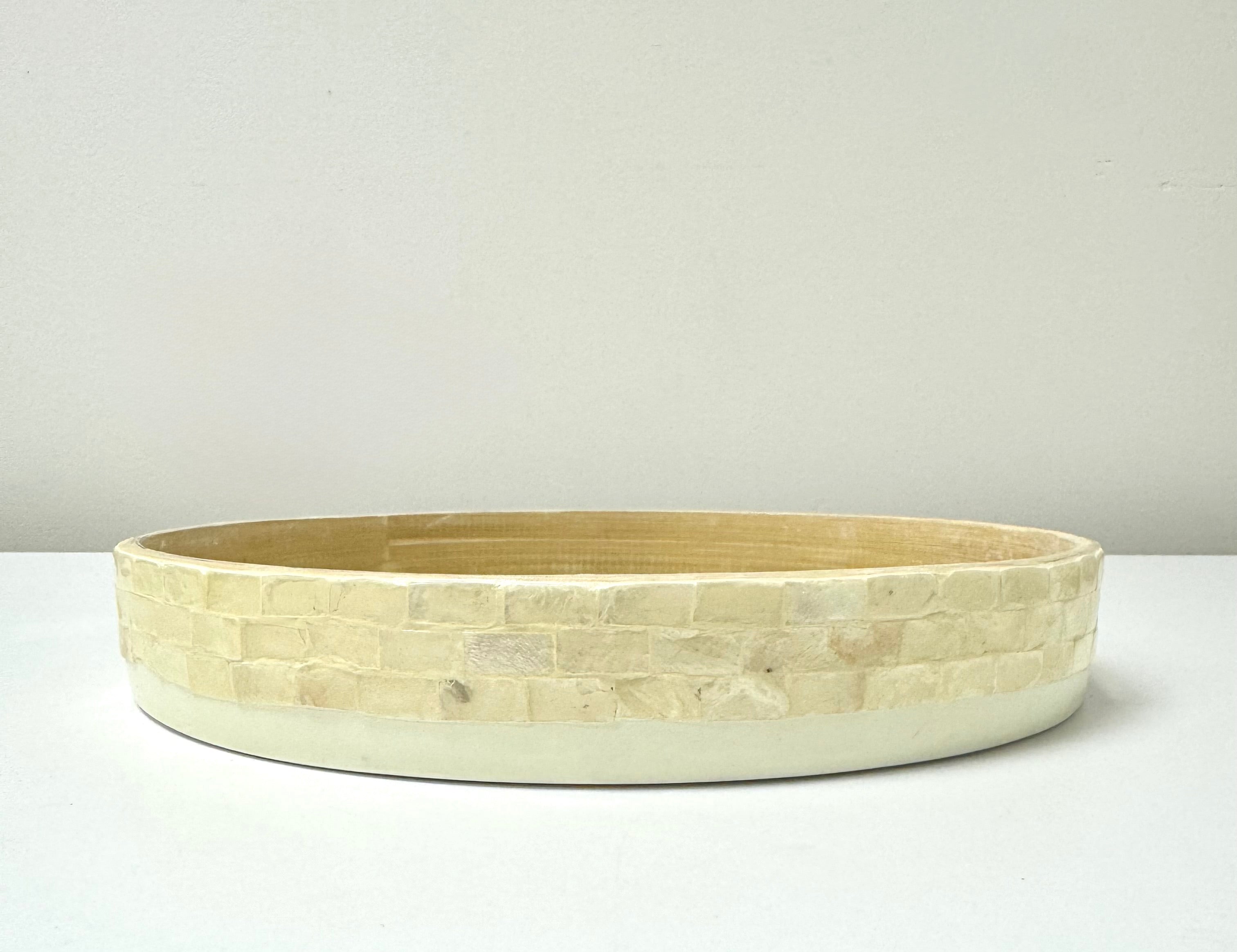 Capiz and Spun Bamboo 12" Tray