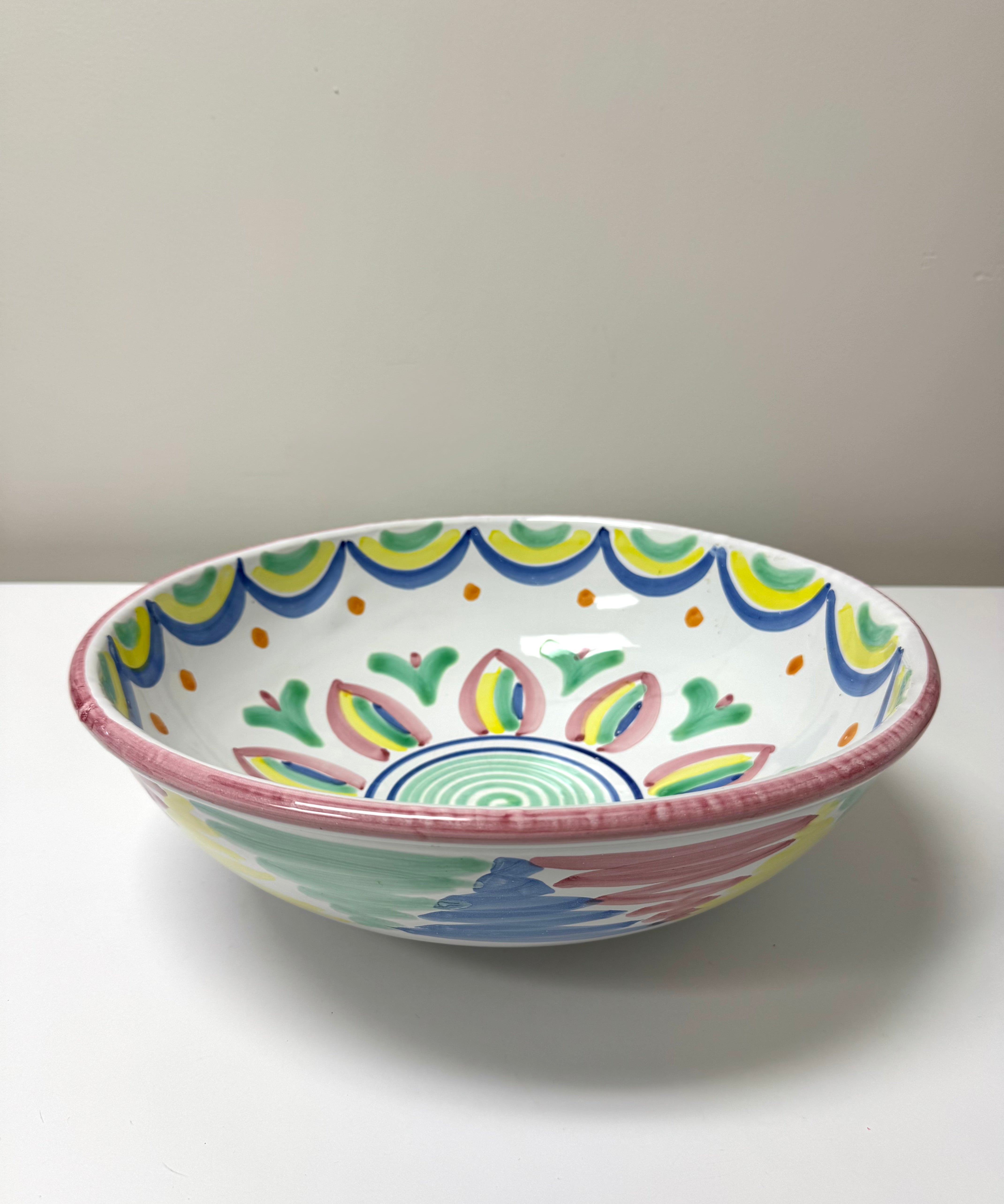 Hand-painted Pastel 15" Bowl