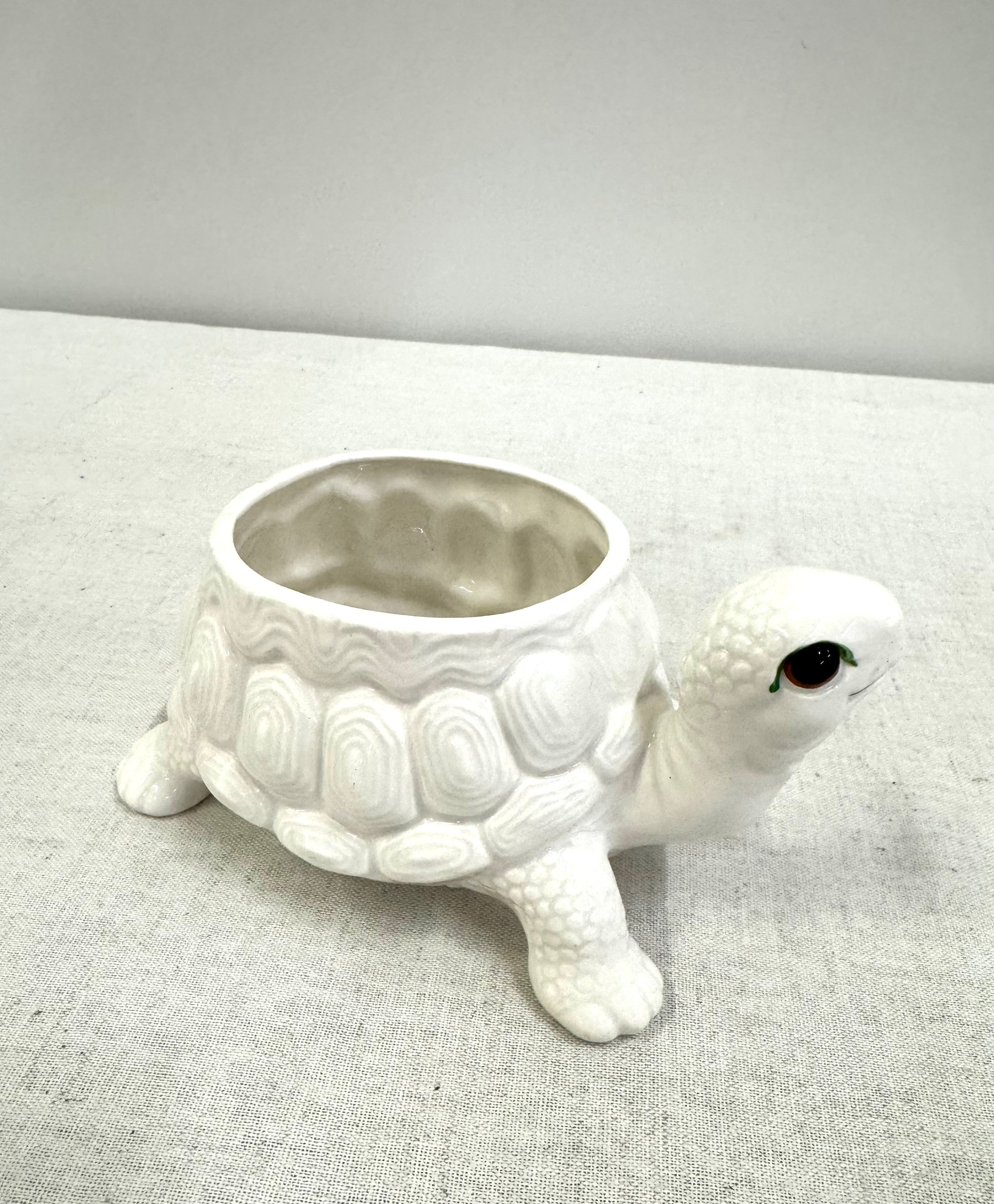 Vintage FITZ & FLOYD Small Turtle Planter