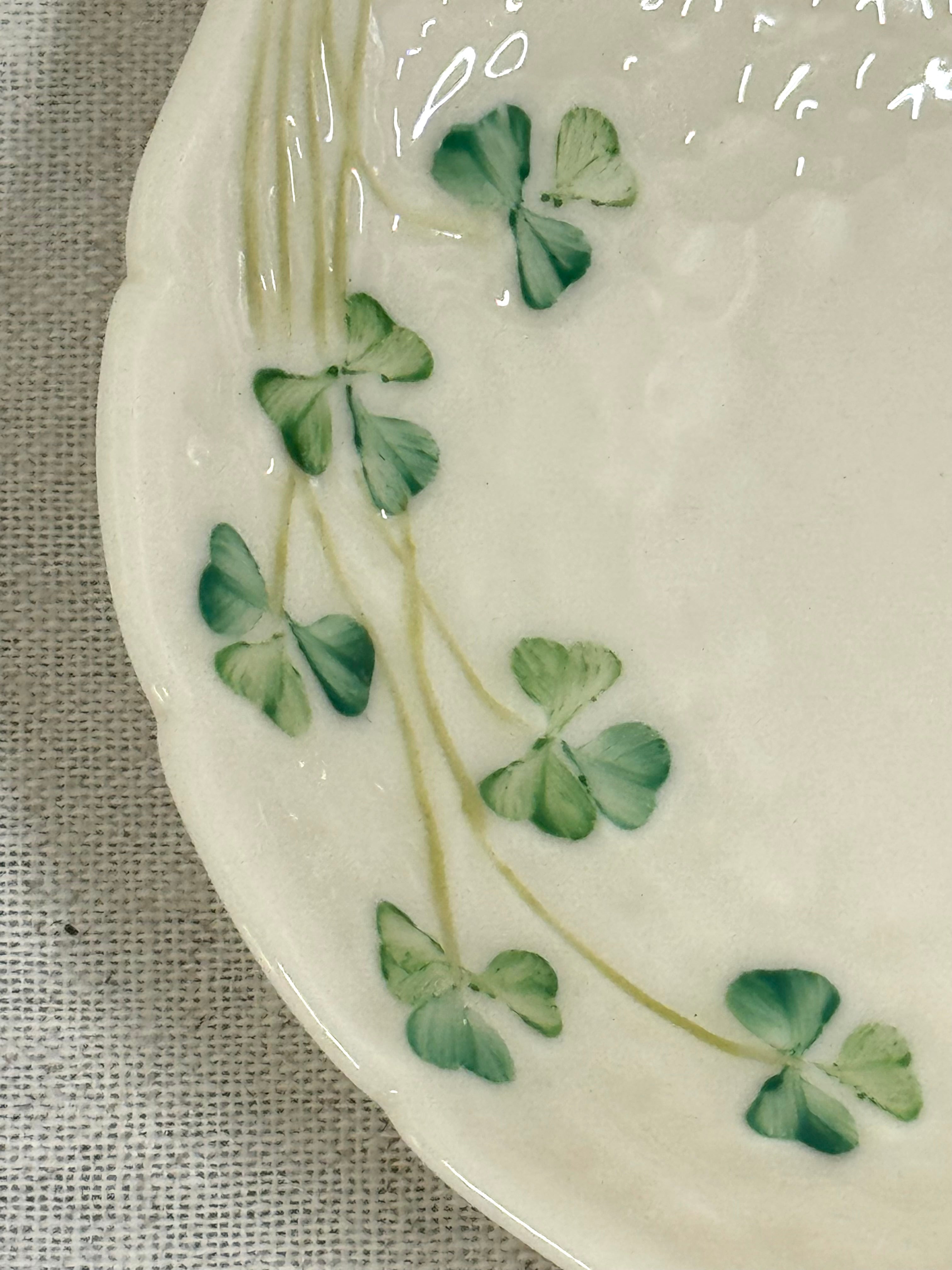 Vintage BELLEEK Shamrock Dish