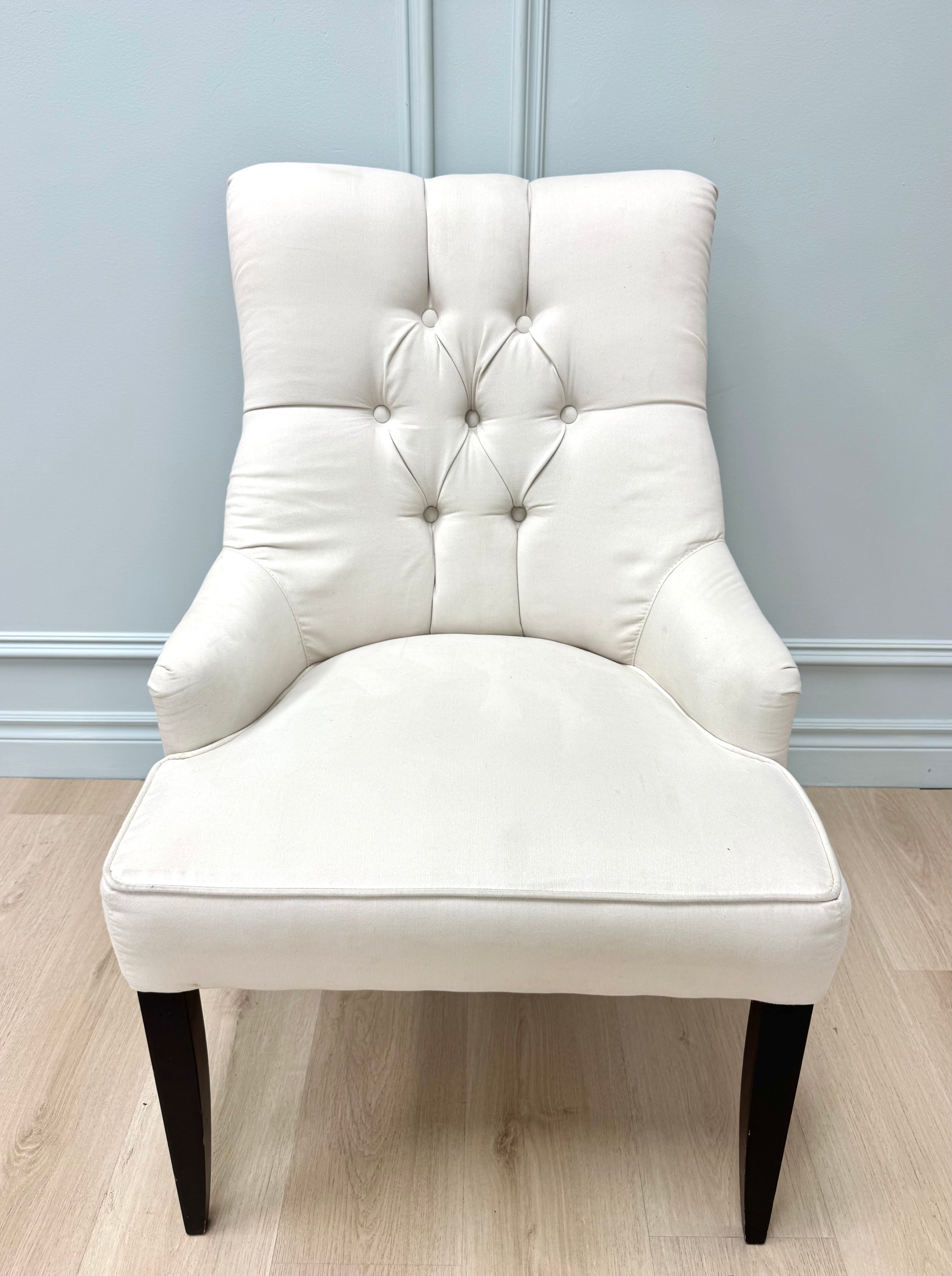 Cream Velvet Tufted Dining Chairs Set of 6
