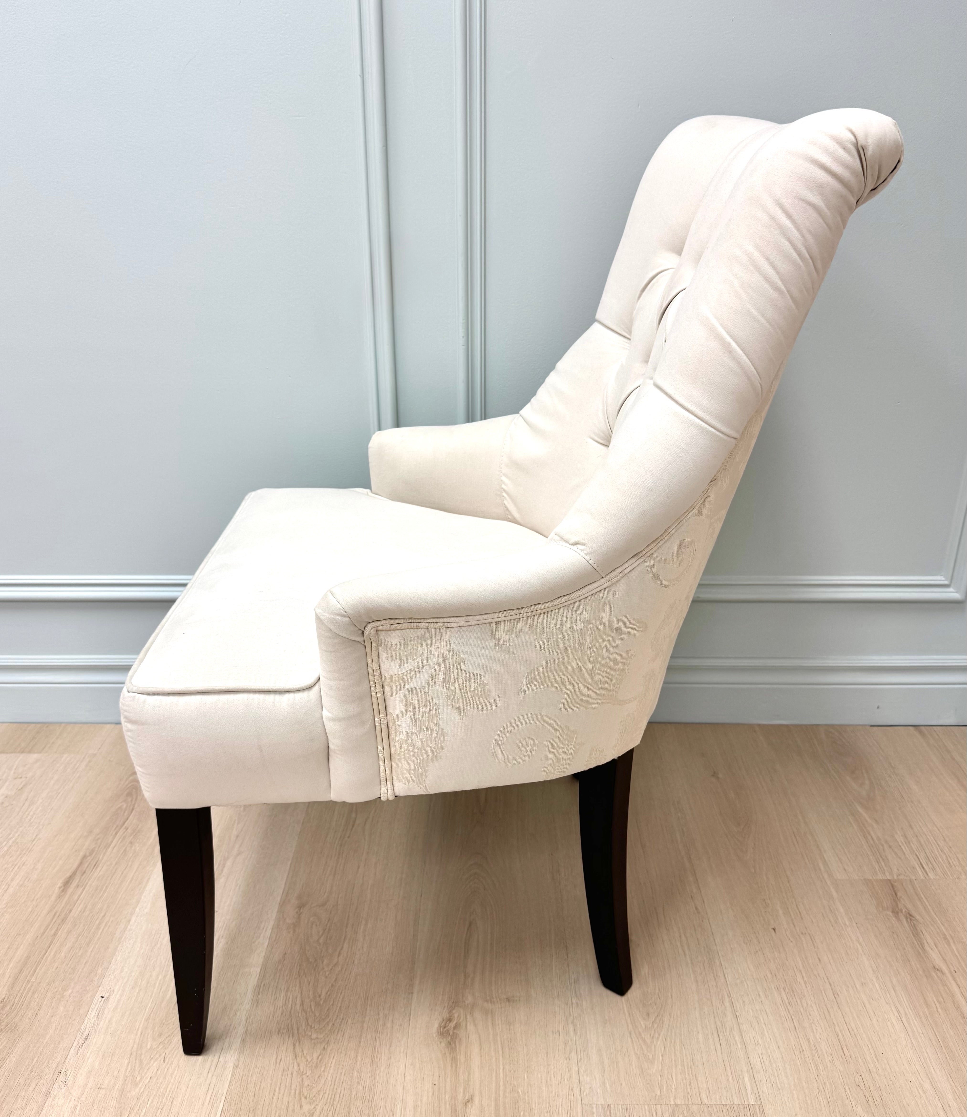 Cream Velvet Tufted Dining Chairs Set of 6