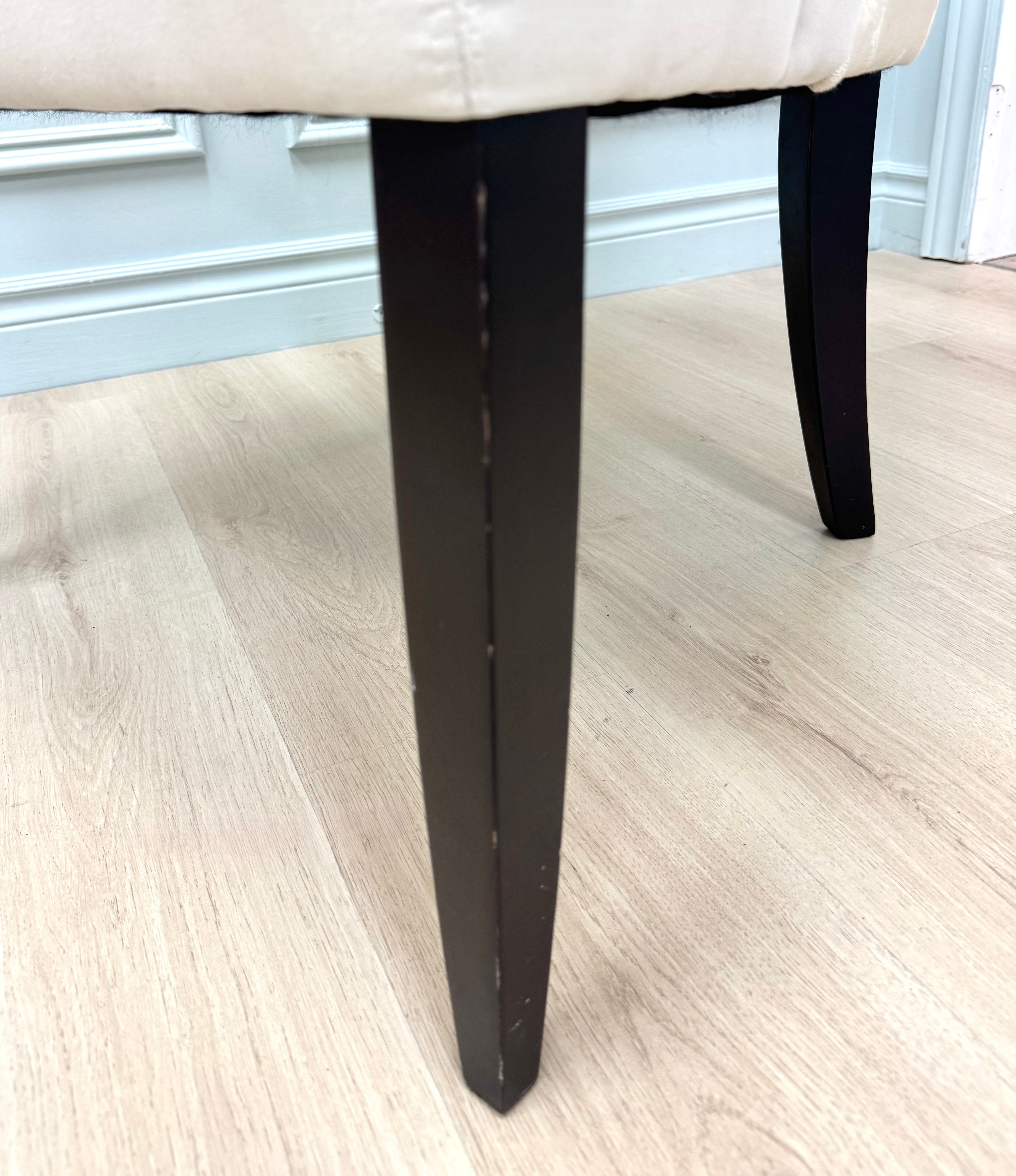 Cream Velvet Tufted Dining Chairs Set of 6