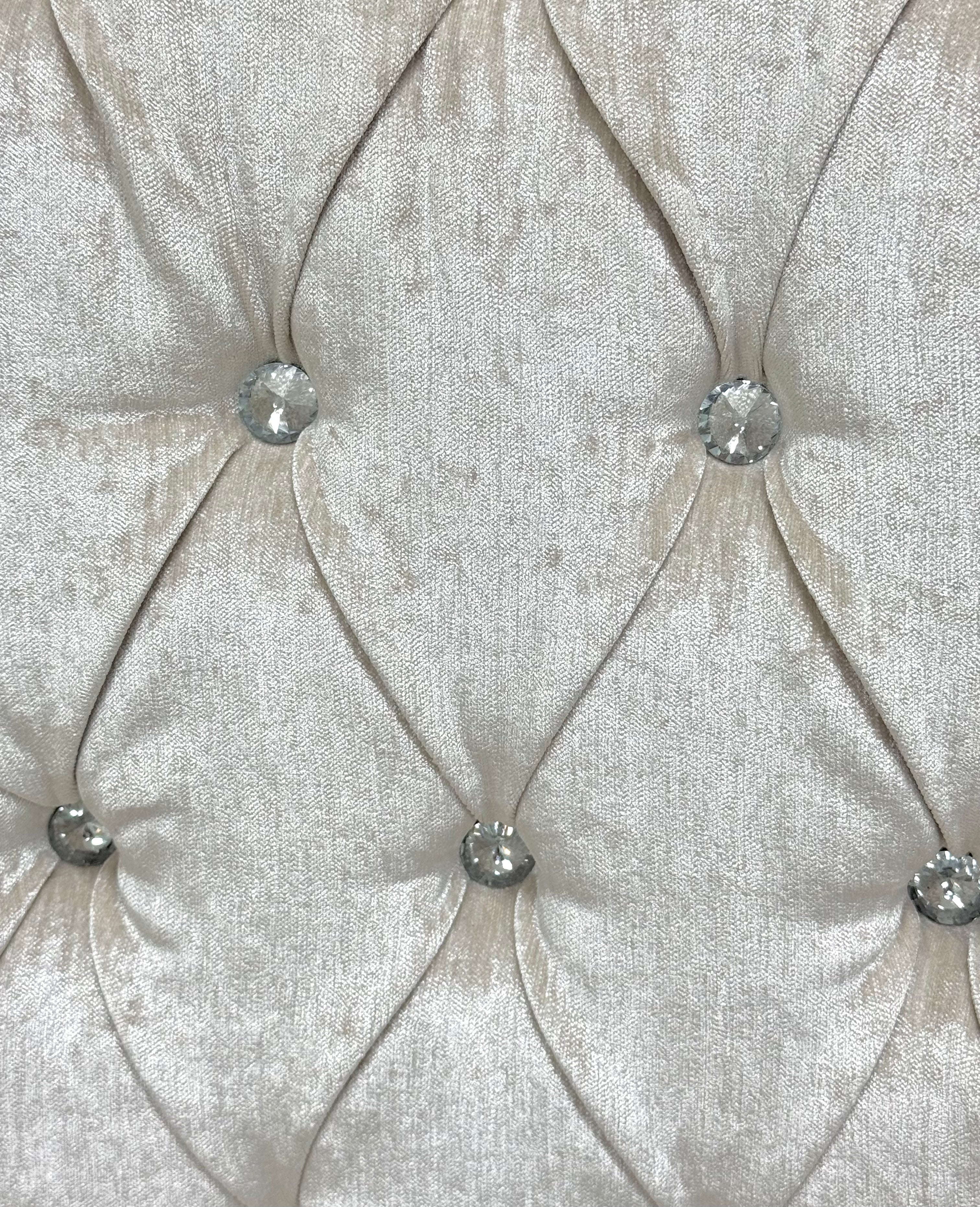 Cream Crushed Velvet Tufted Chair