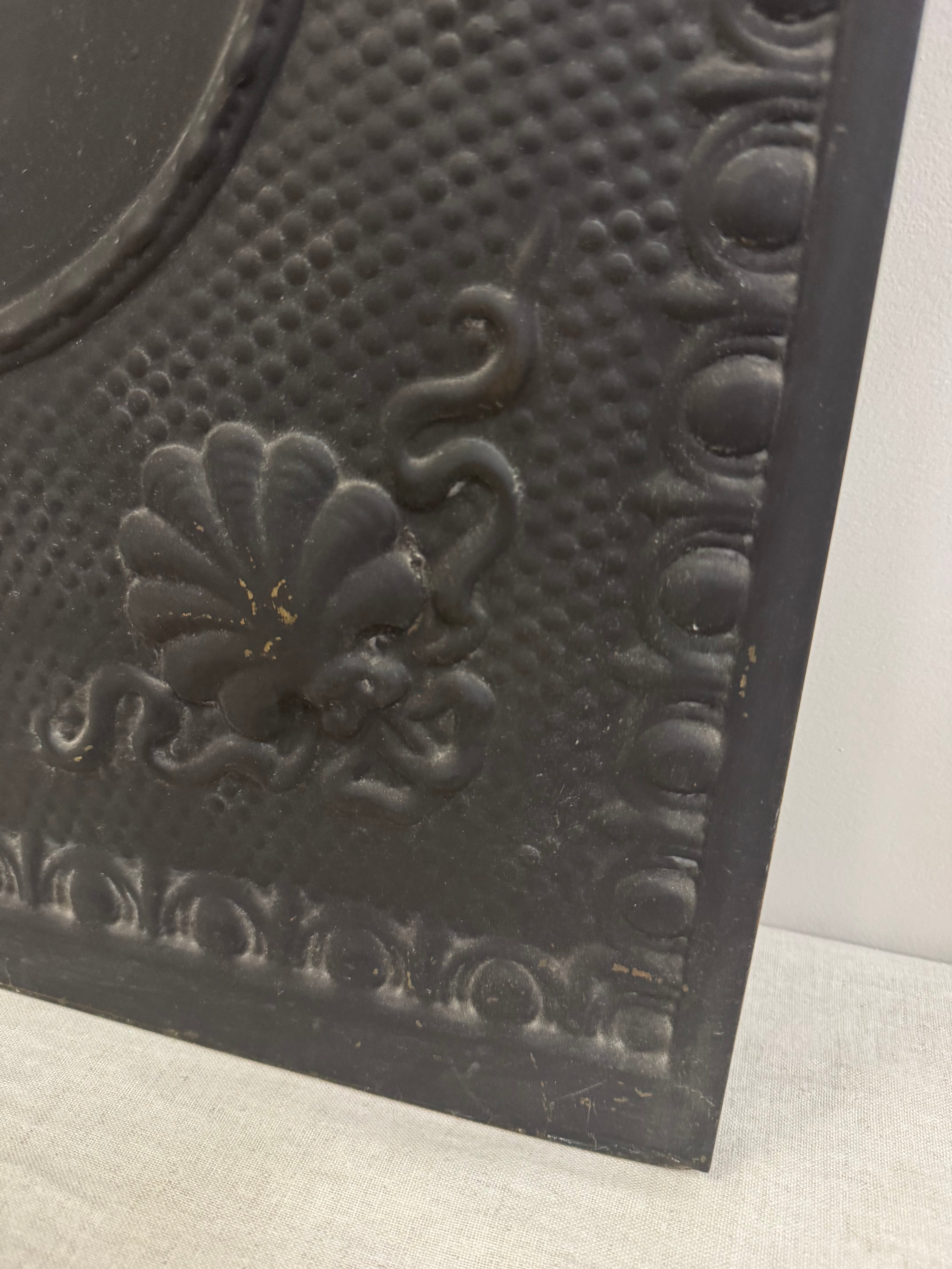 Vintage Black Metal Fireplace Cover