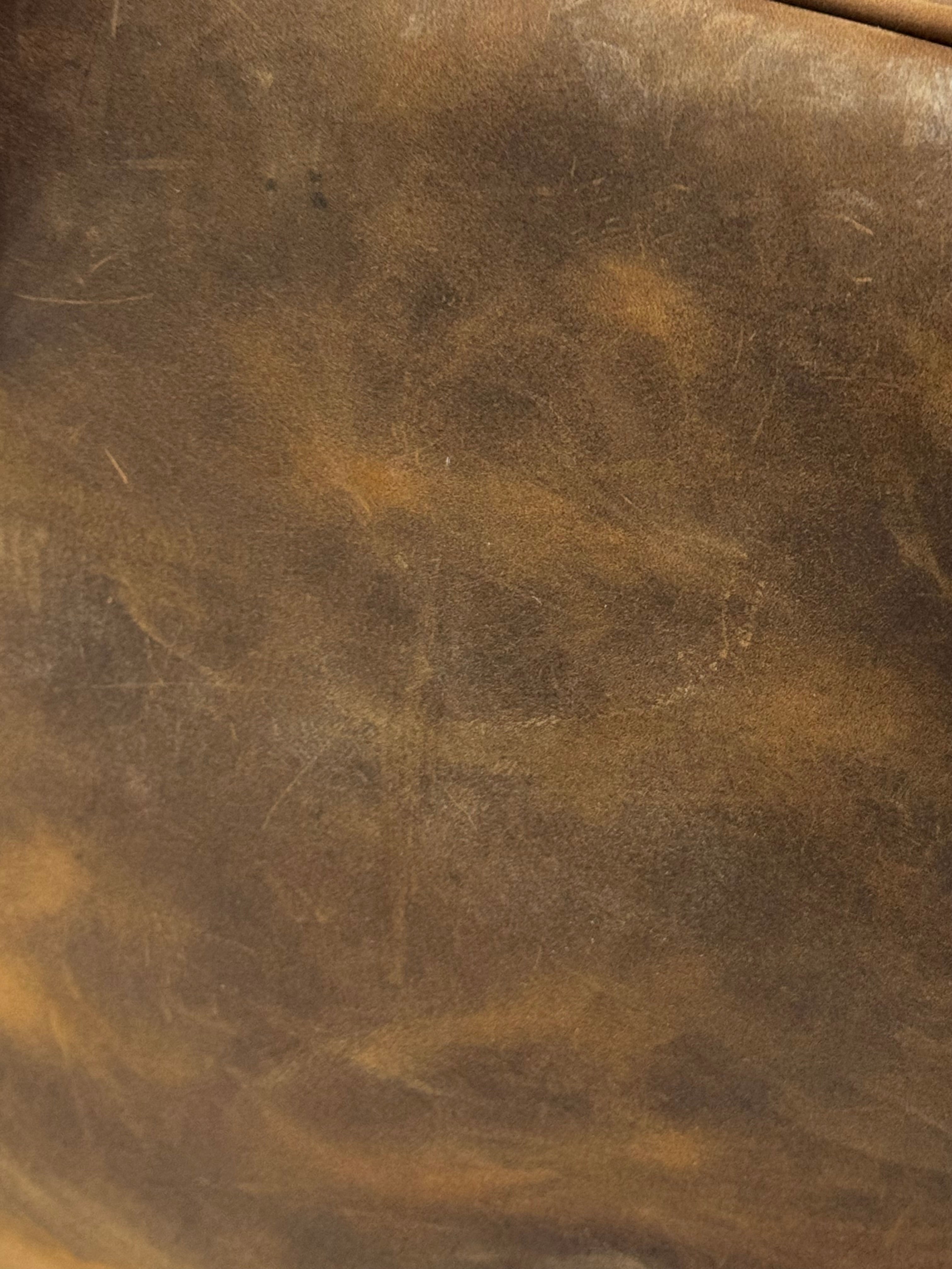 Vintage Dark Saddle Brown Leather Duffel Bag