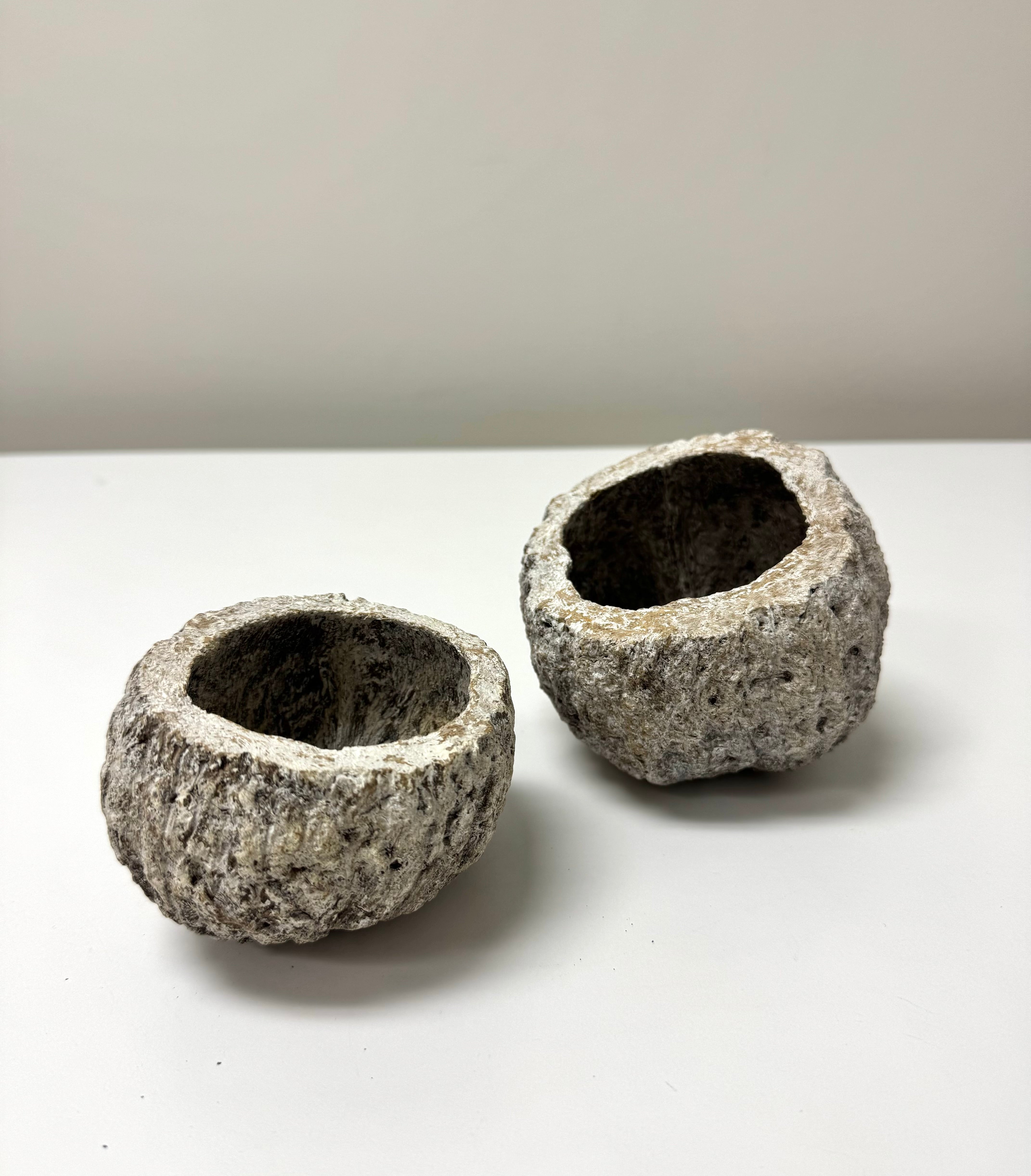 Faux Stone Garden Bowls Set of 2
