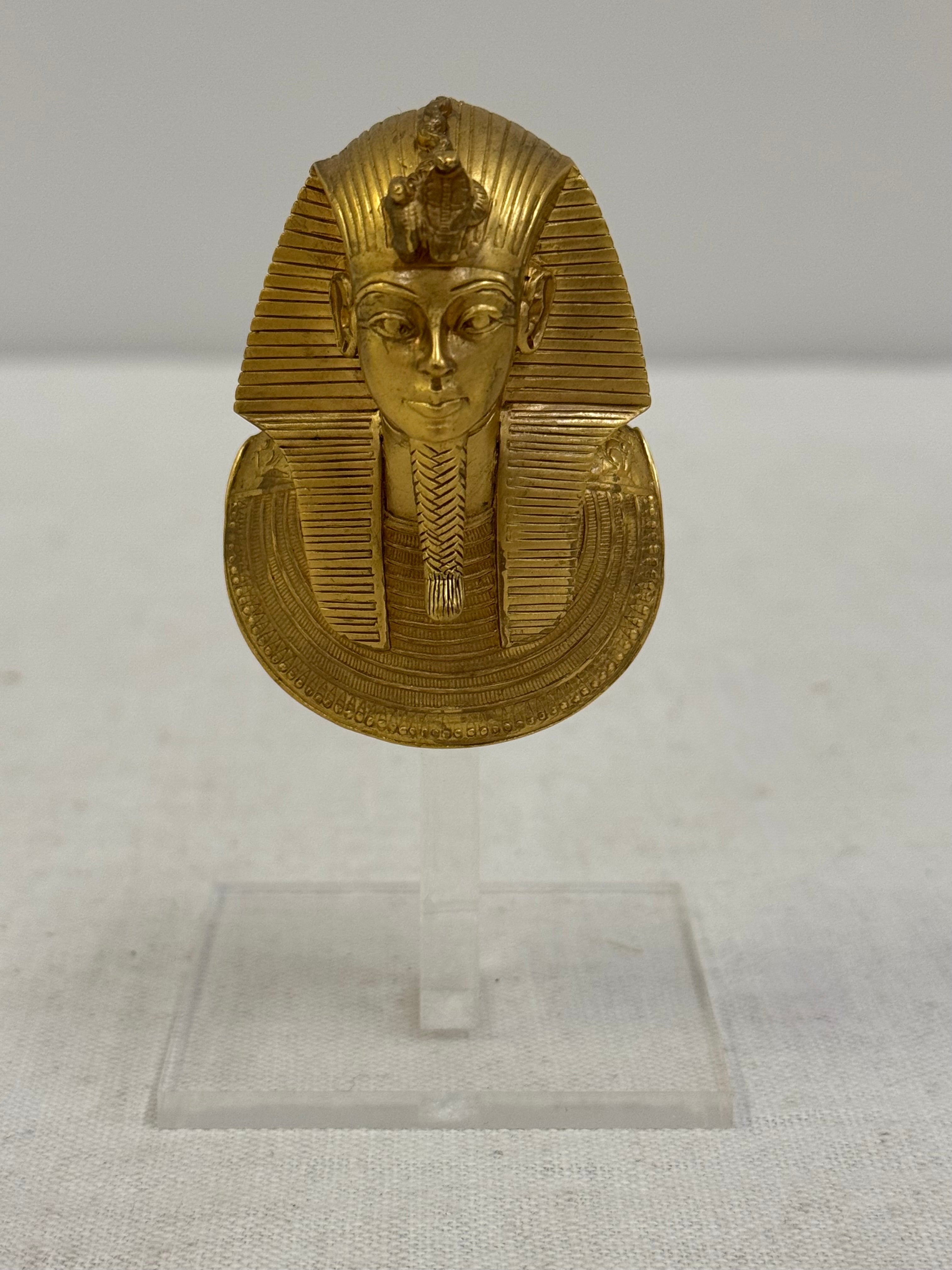 Vintage King Tut Pendant on Plexiglass Stand