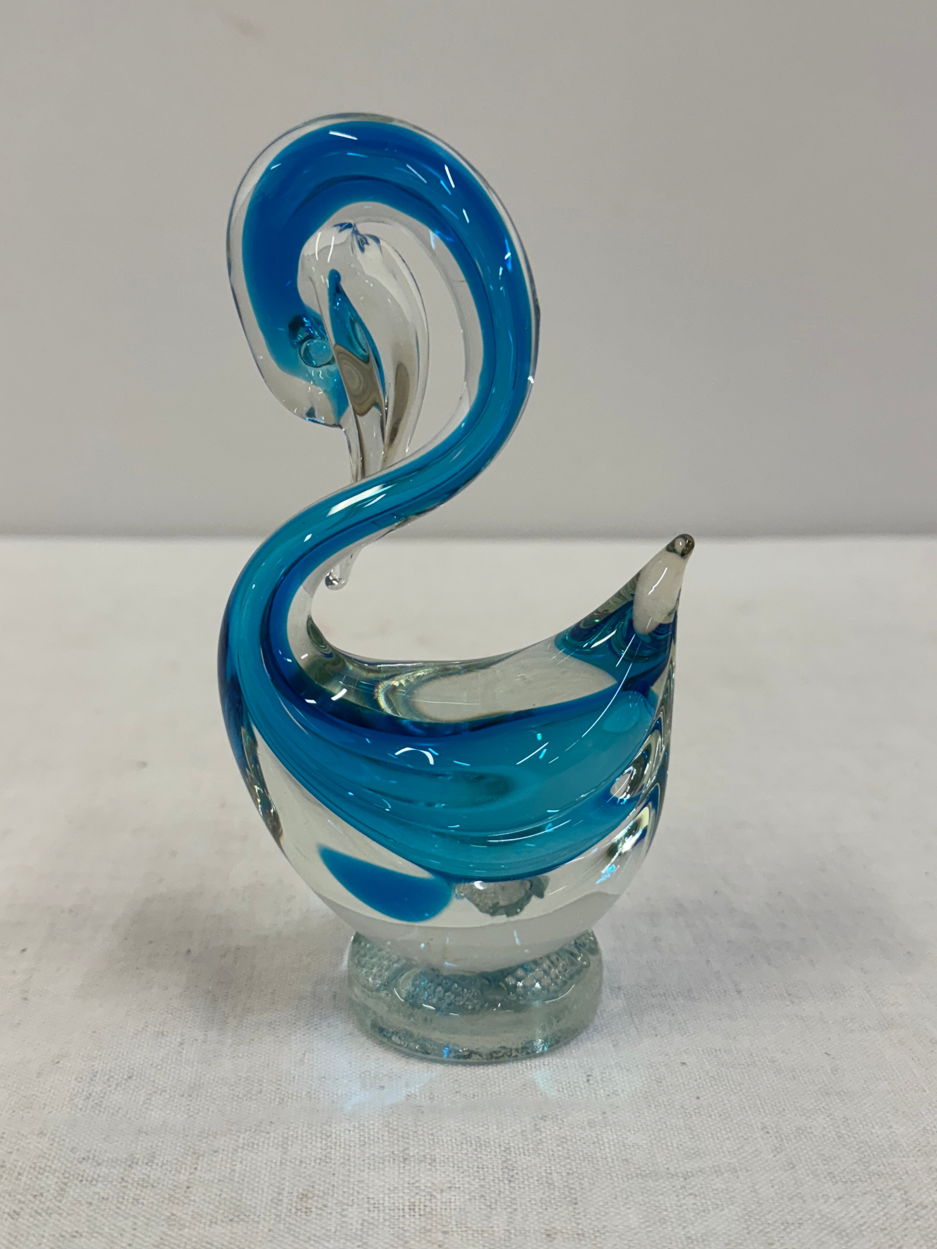 Blue Swan Art Glass Figure