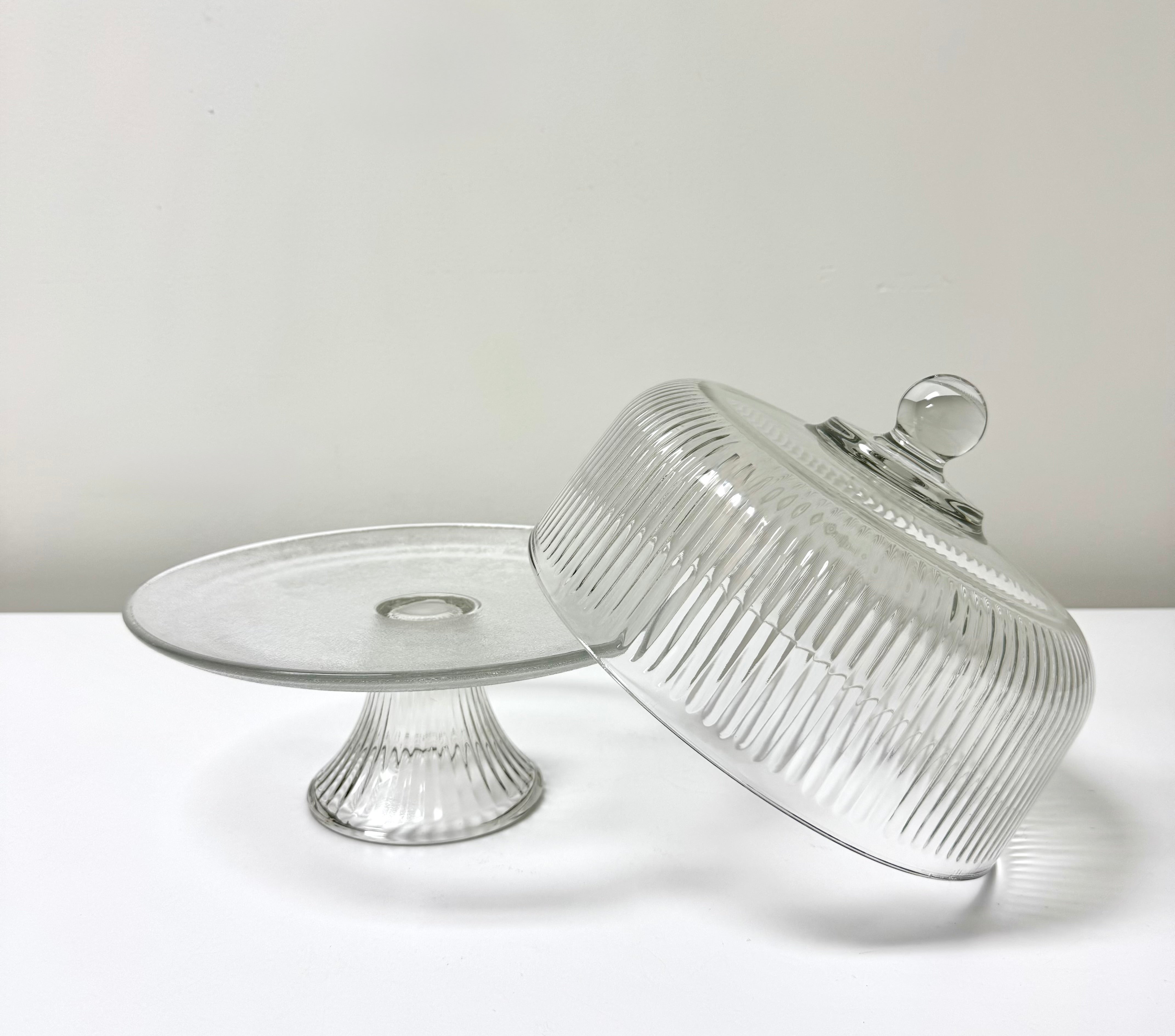 Vintage ANCHOR HOCKING 'Monaco' Covered Cake Stand