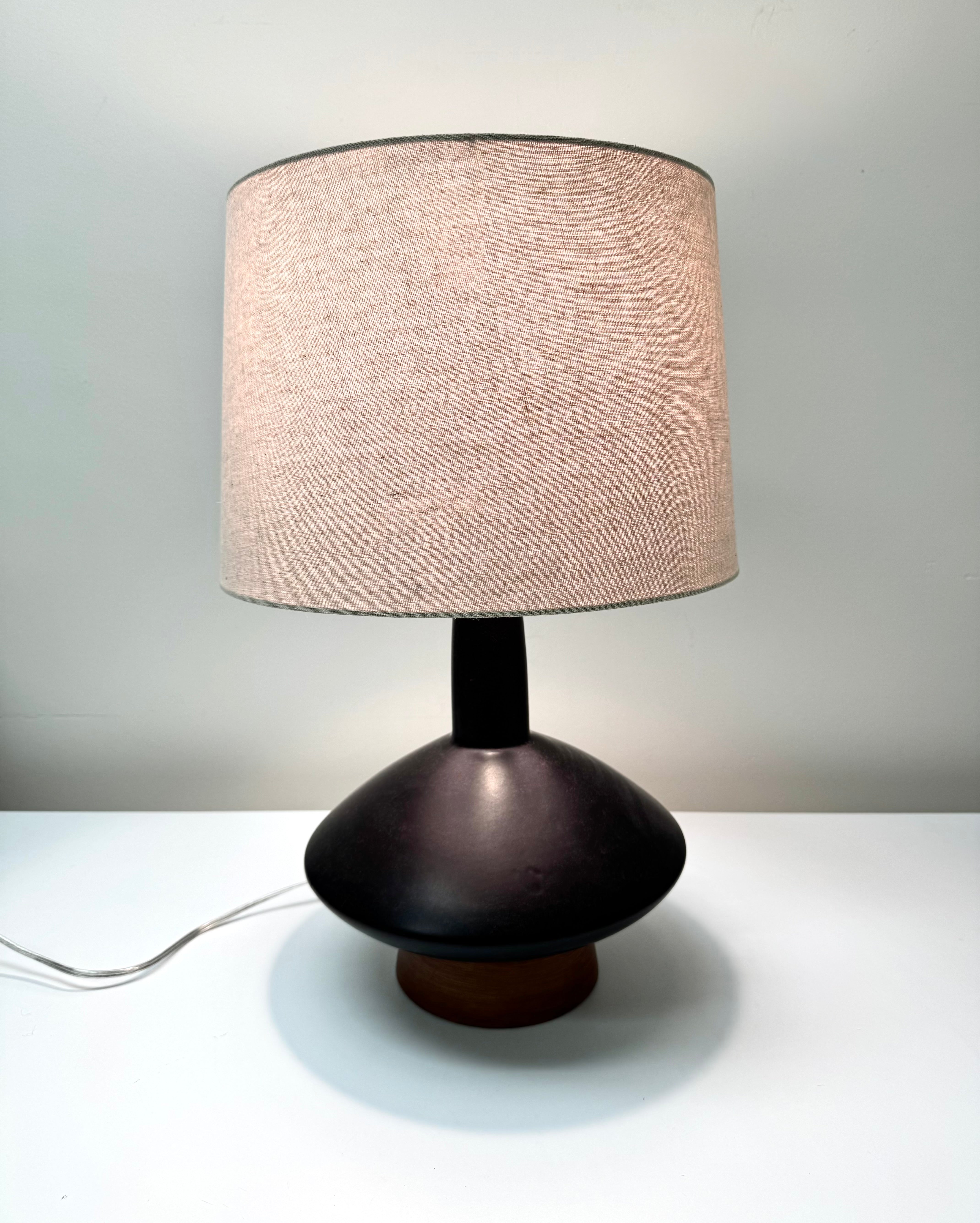 Matte Black Ceramic Lamp